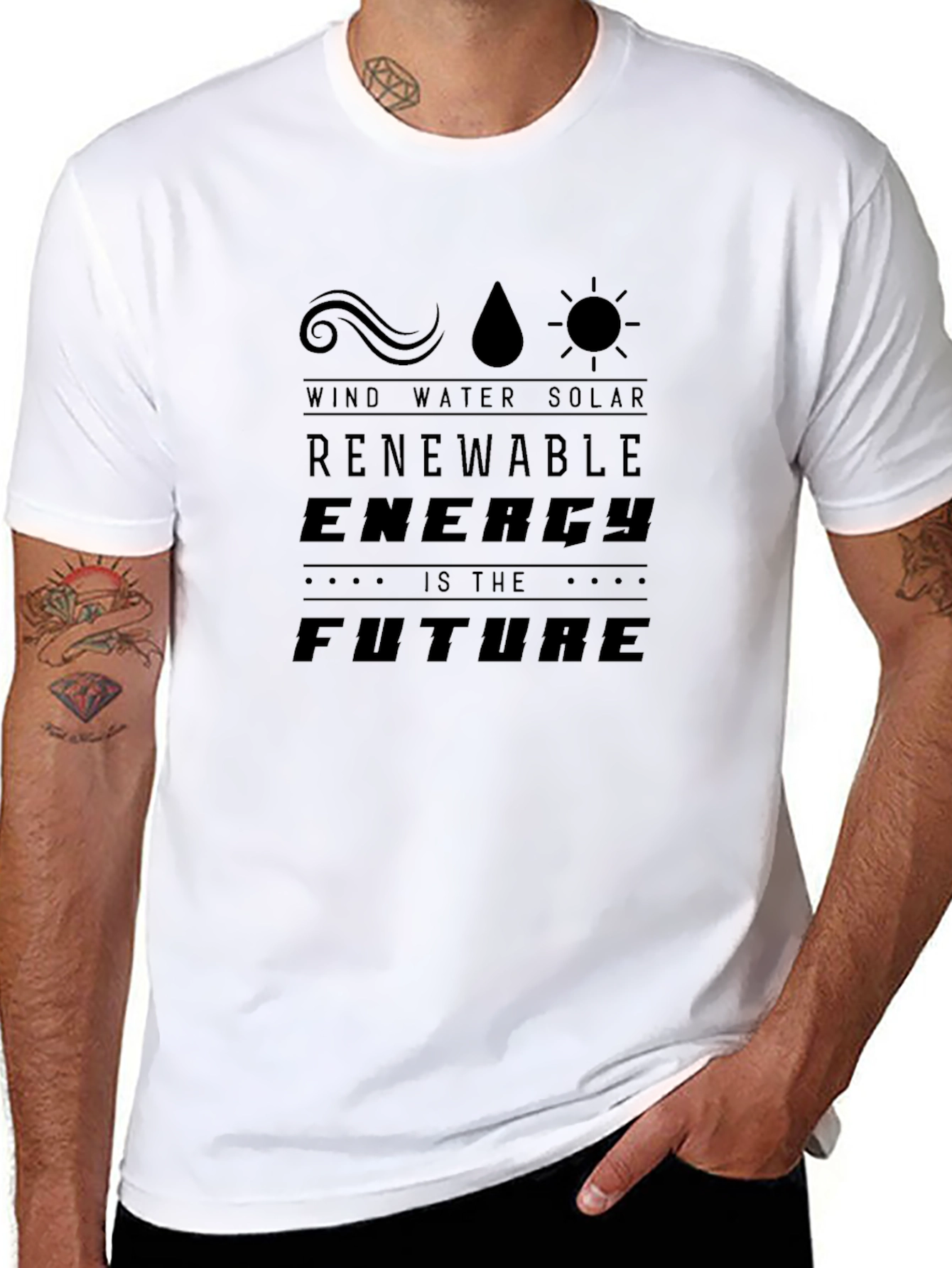 Black Renewable Energy Future T-Shirt view 8