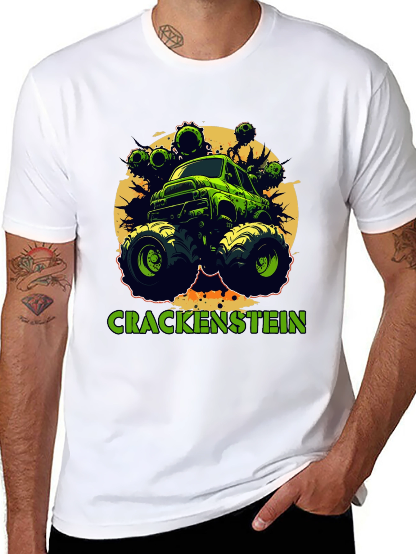 Black Crackenstein Monster Truck Graphic Tee view 8