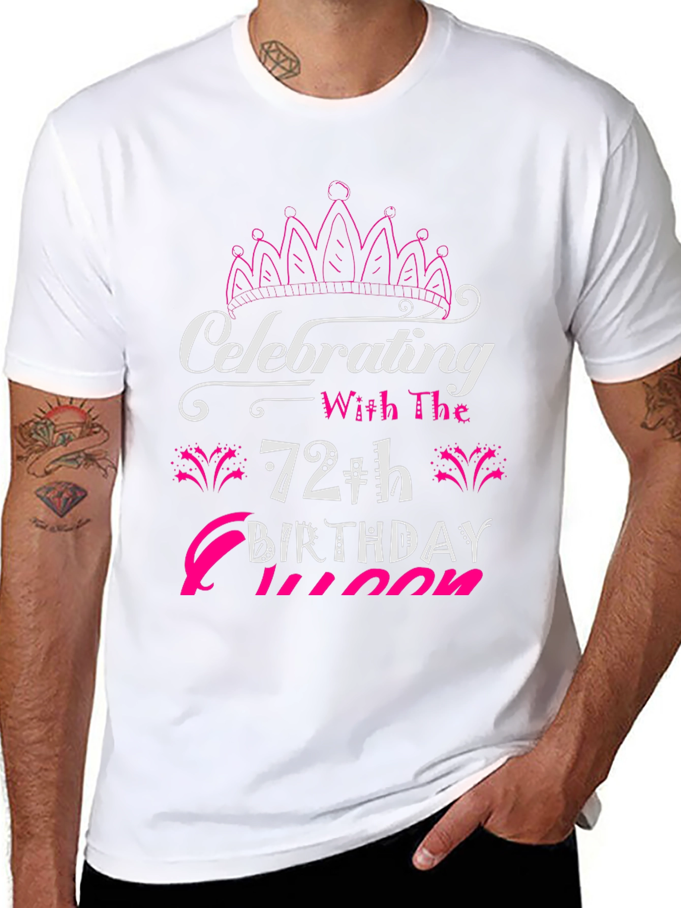 Black 72th Birthday Queen T-Shirt view 8