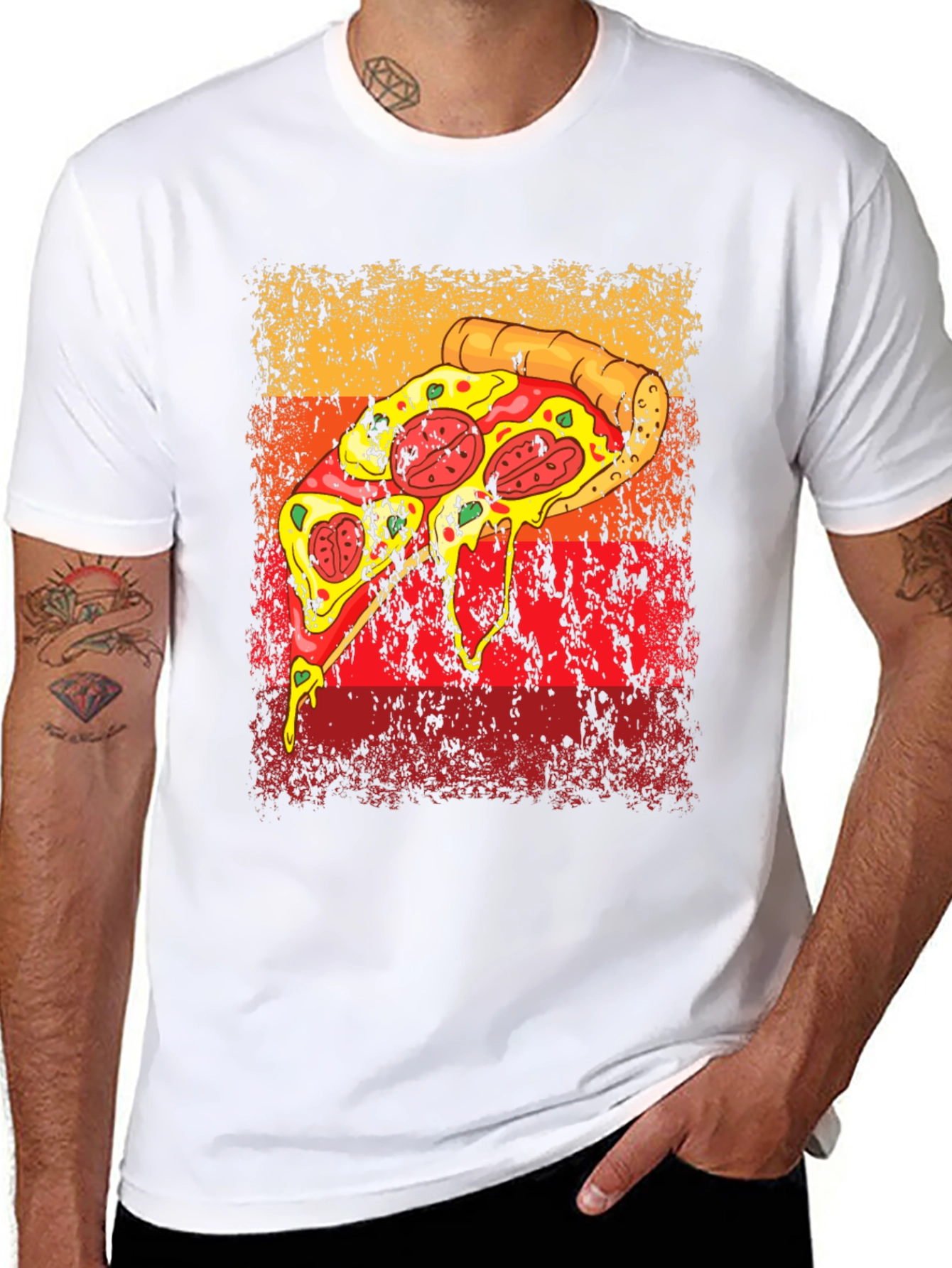 Black Pizza Graphic Tee - Retro Style view 8