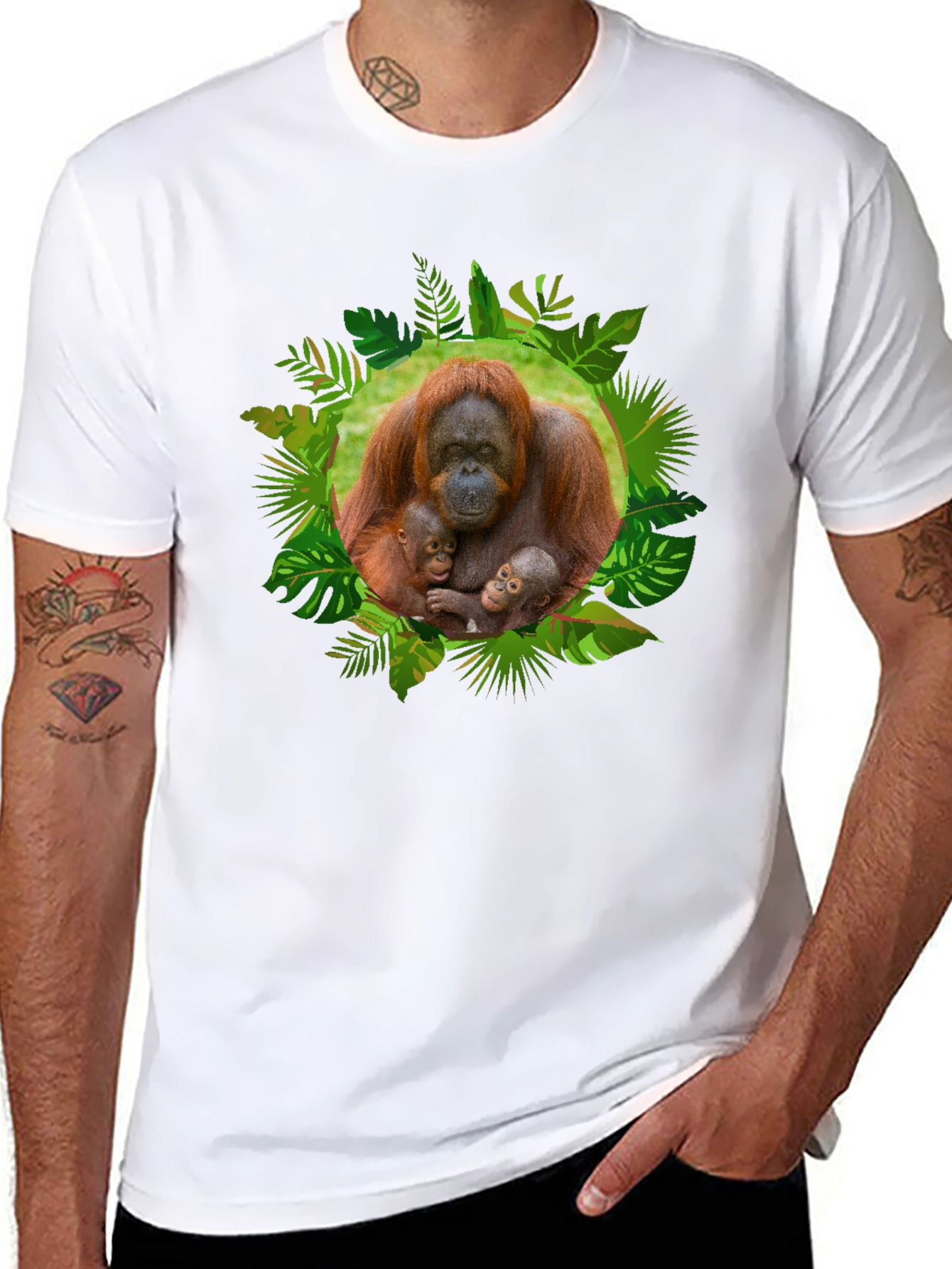 Orangutan Family Black T-Shirt - 8