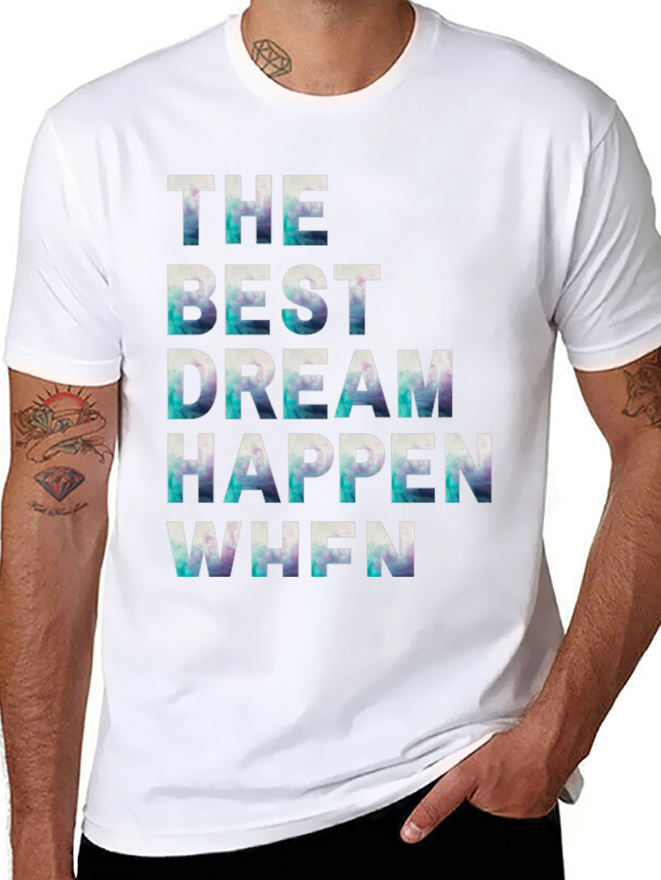 Black Inspirational Graphic Tee: The Best Dream Happen When view 8