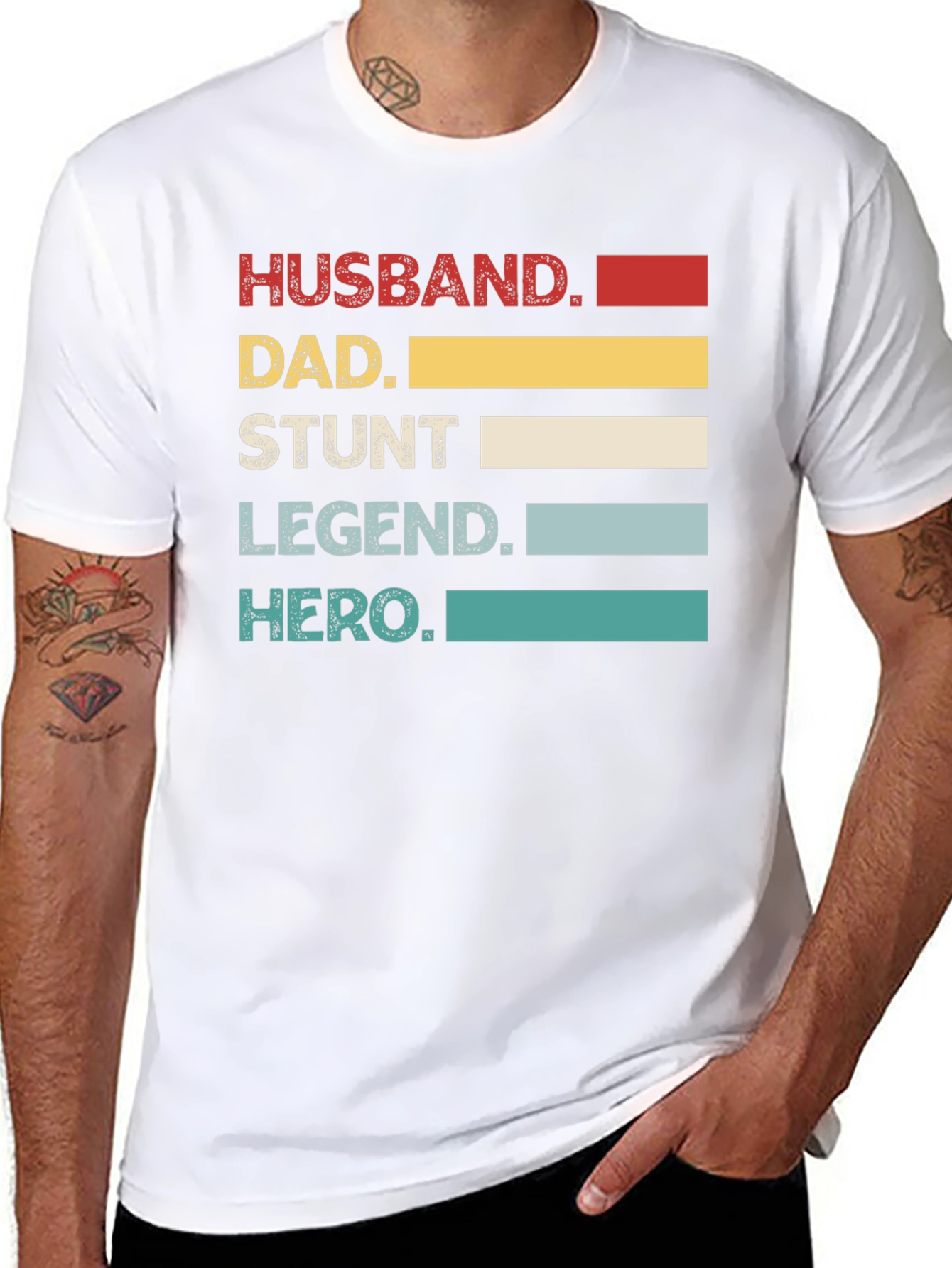 Black Husband Dad Stunt Legend Hero T-Shirt view 8