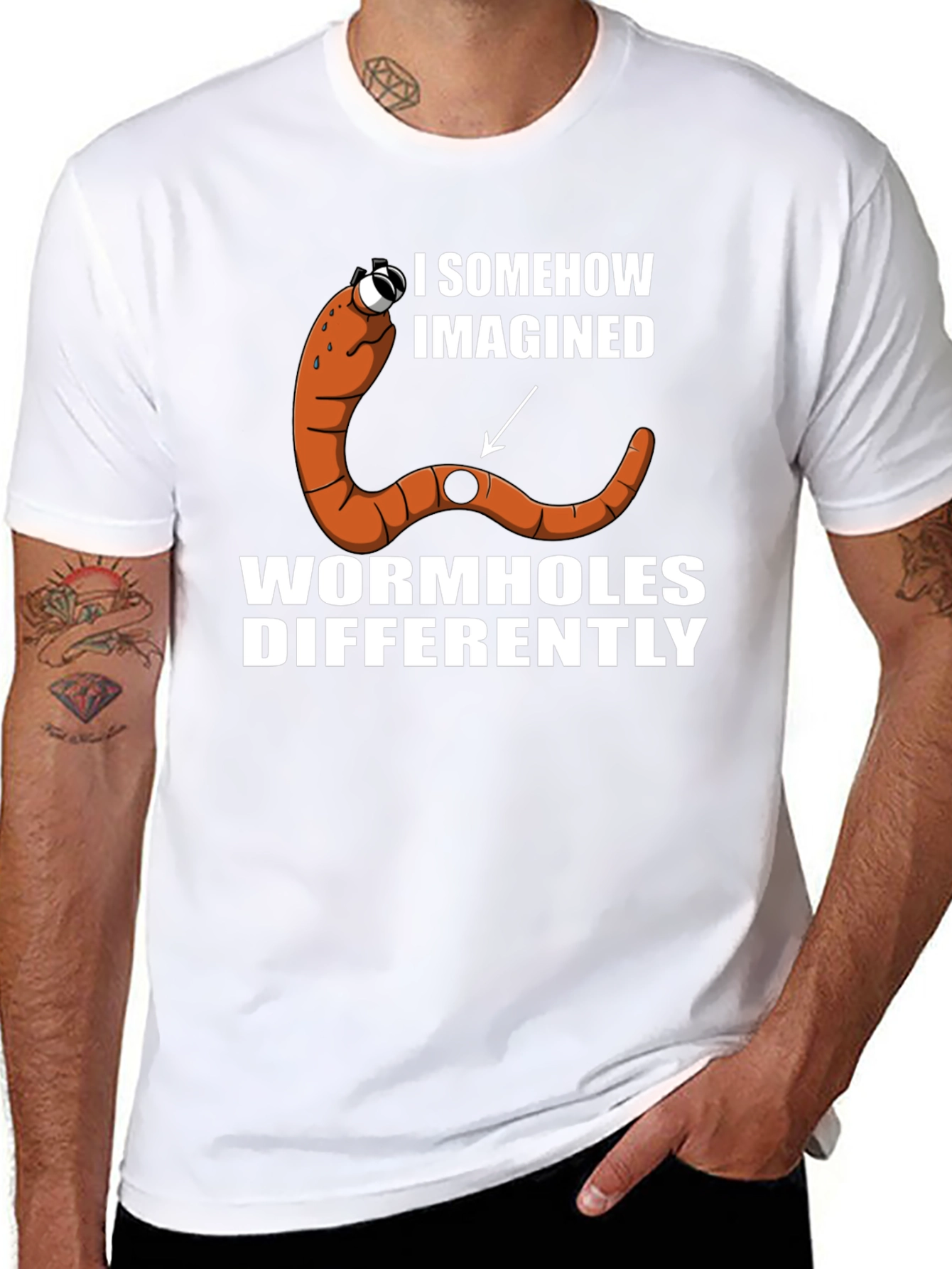 Black Wormhole Humor Graphic T-Shirt view 8