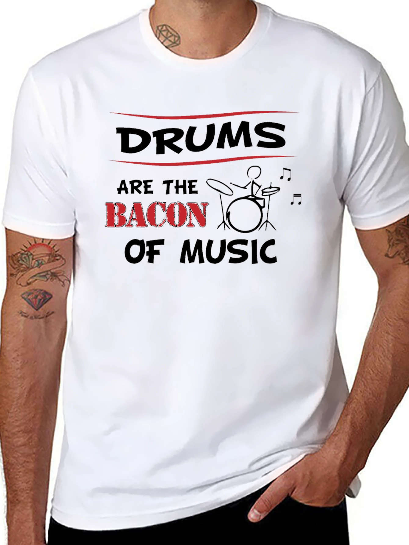 Black Drums Are The Bacon Of Music T-Shirt view 8