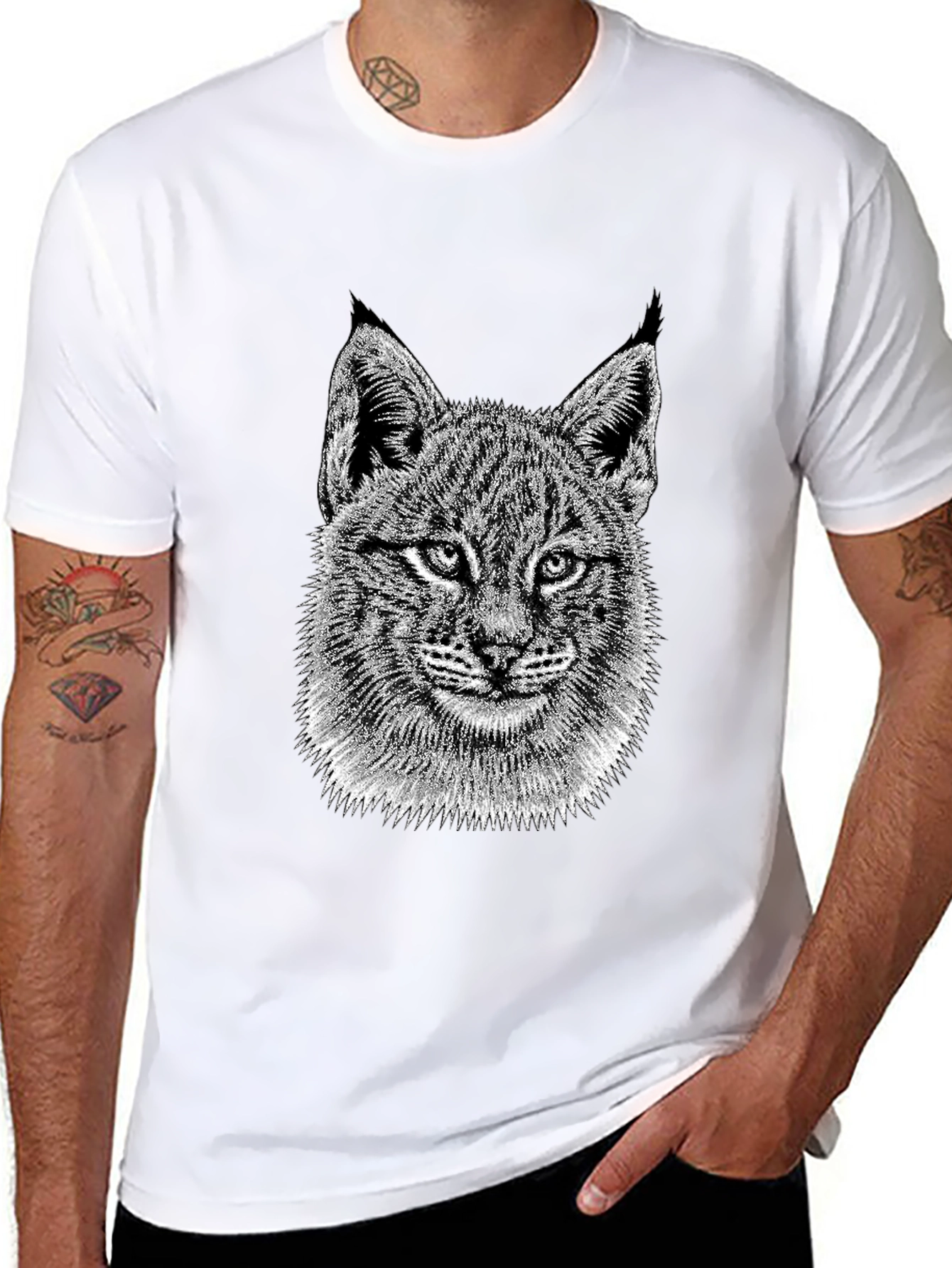 Black Lynx Graphic Tee - Black Crewneck T-Shirt view 8