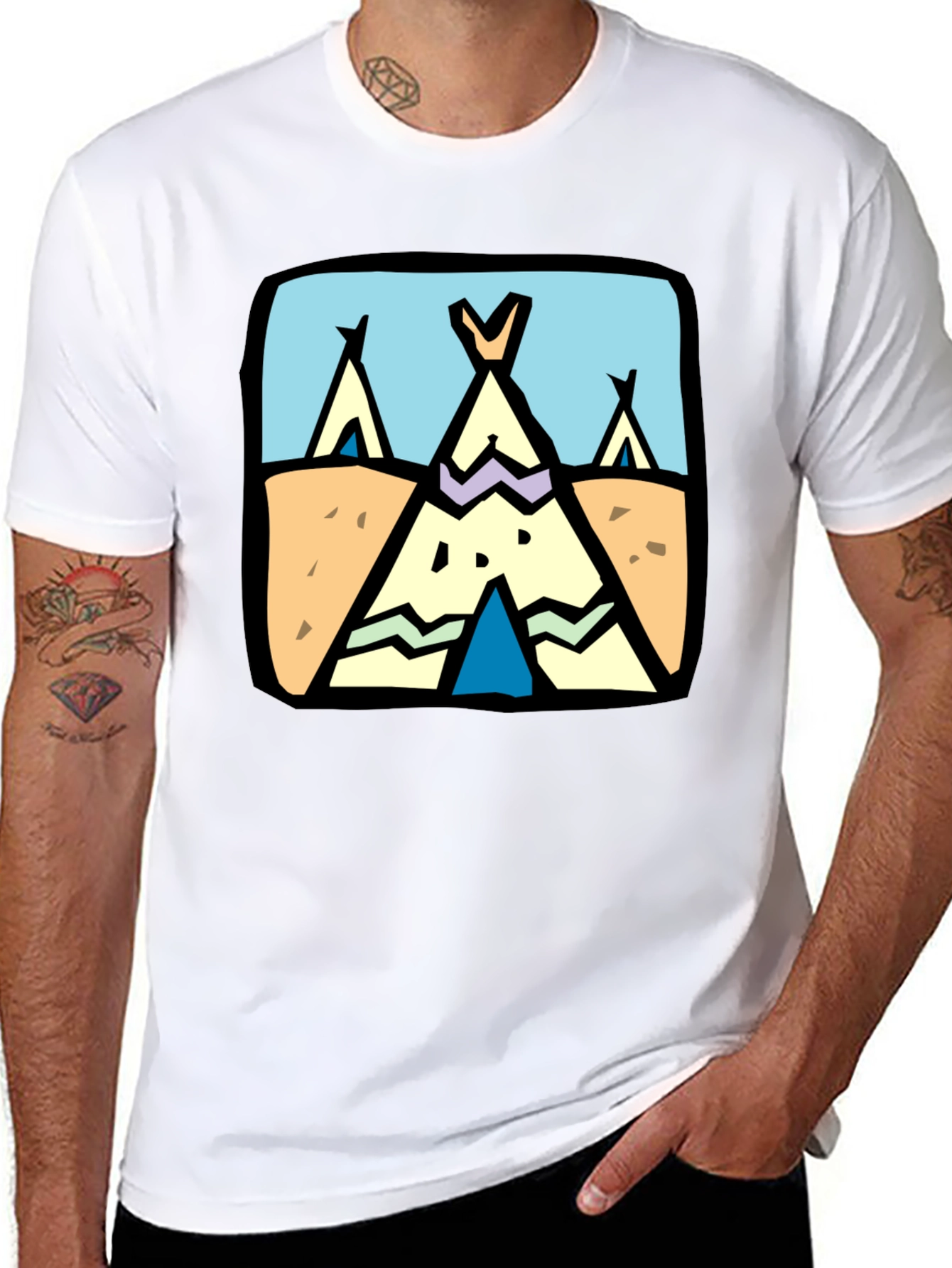 Novelty Tipi Graphic Tee - Black - 8