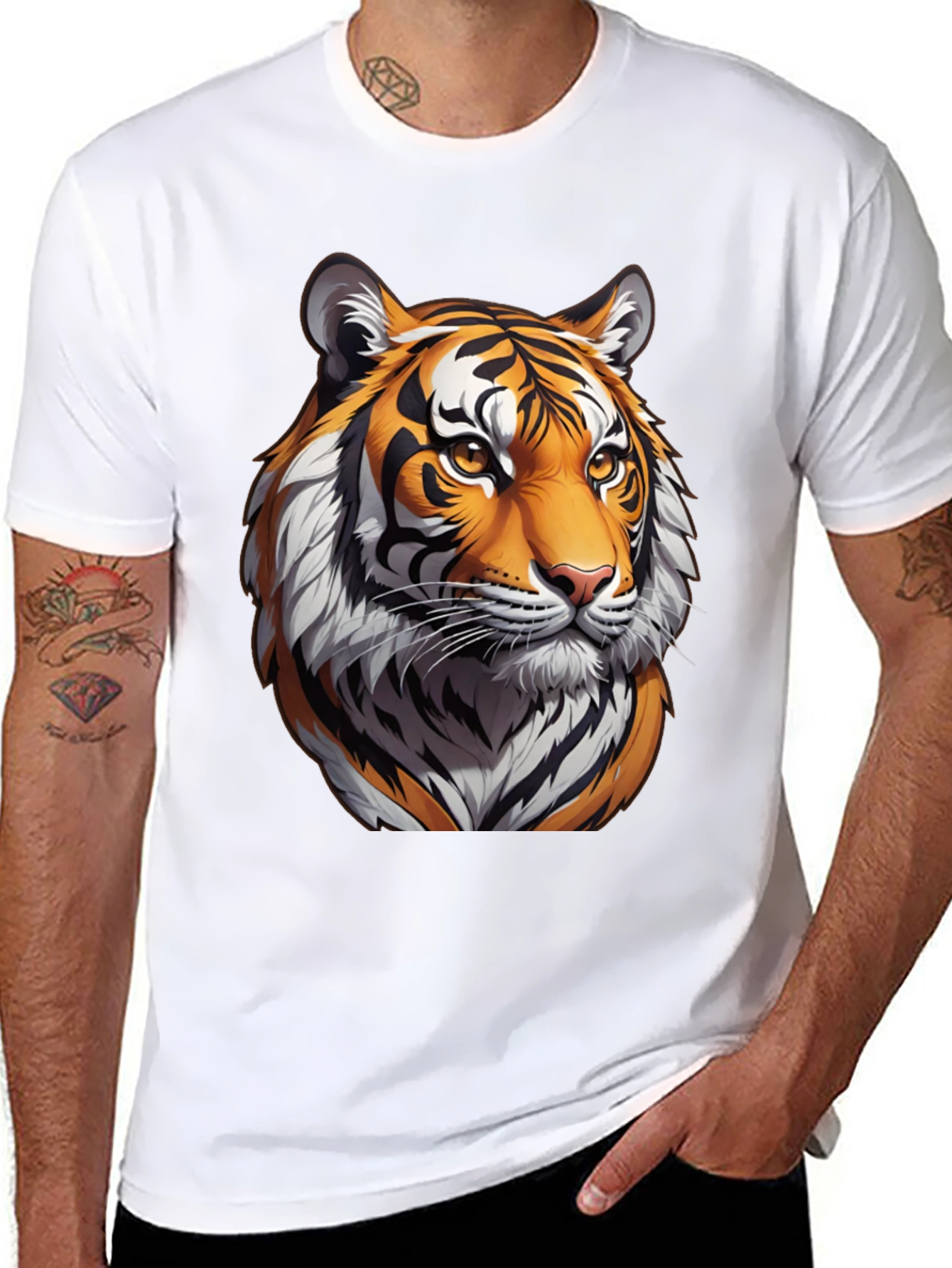 Black Tiger Graphic Black T-Shirt view 8