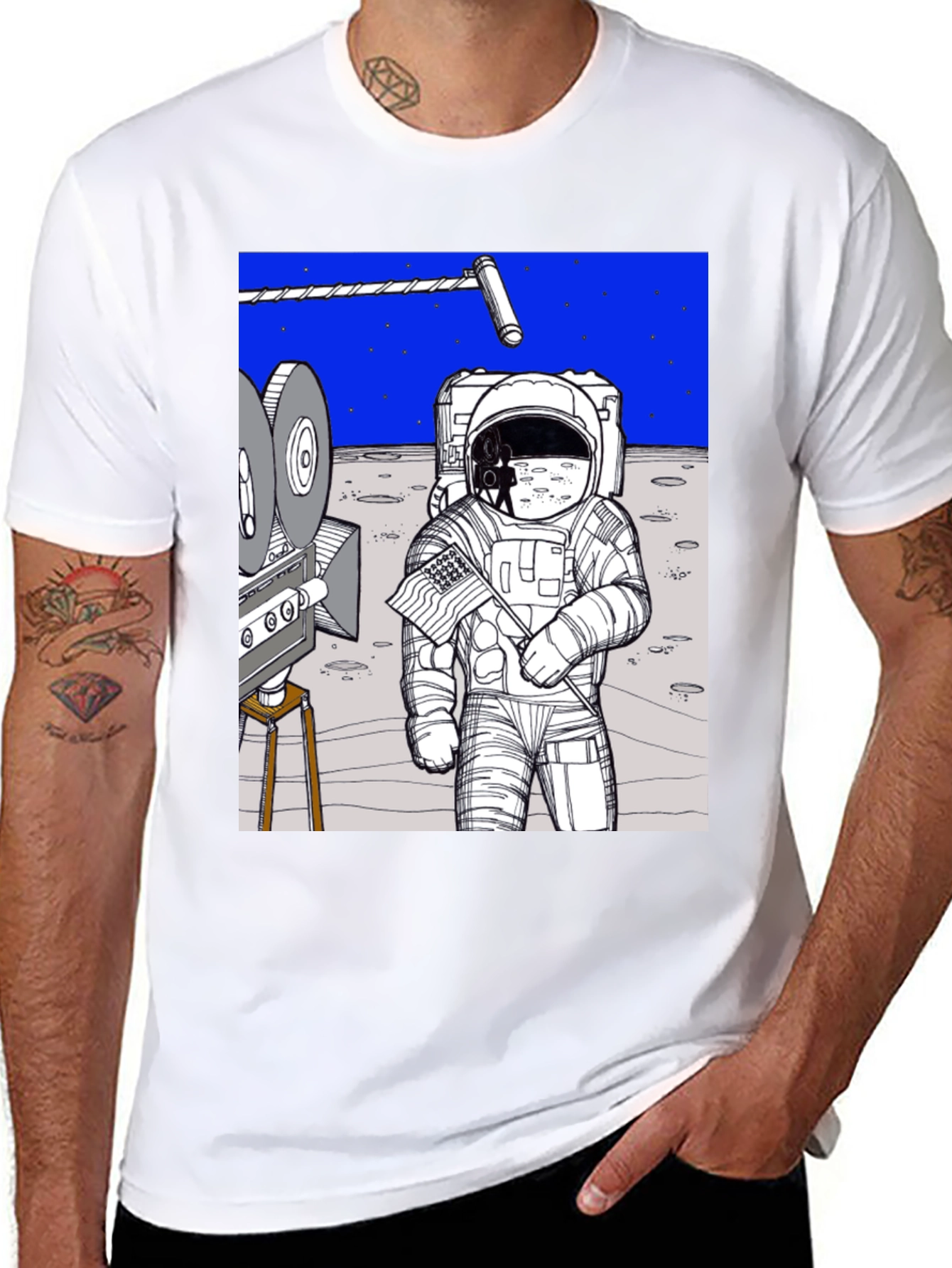 Black Conspiracy Moon Landing Tee view 8