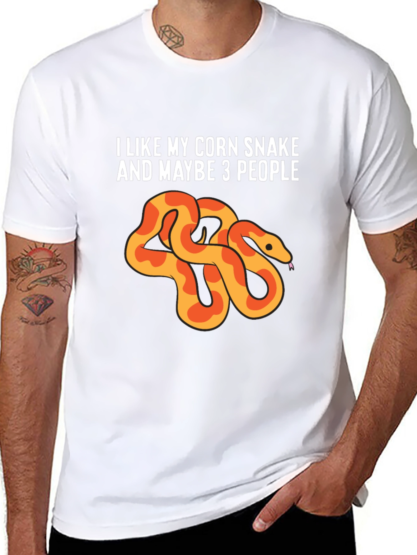 Black Corn Snake Lover Tee - I Like My Corn Snake & Maybe 3 People view 8