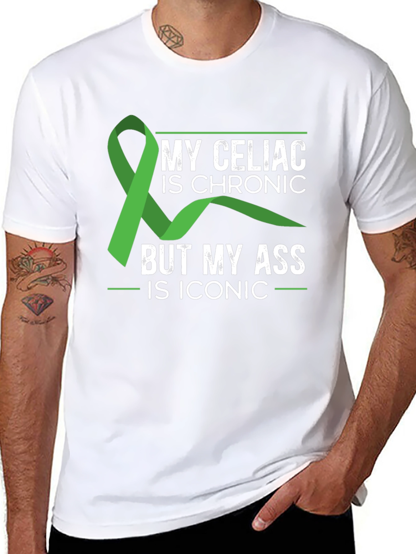 Black Celiac Awareness T-Shirt - Iconic Style, Chronic Condition view 8