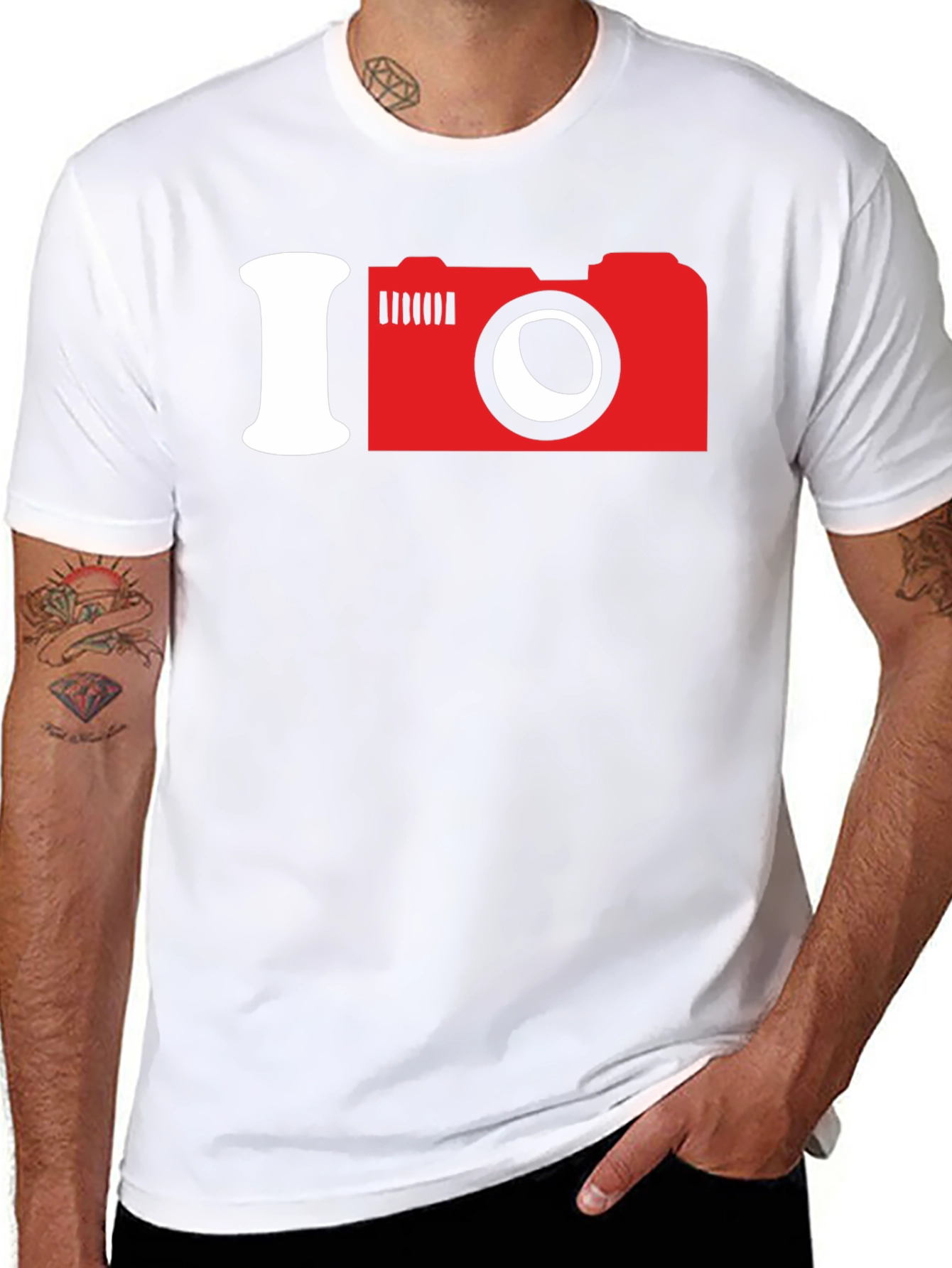 Black I Camera Graphic Tee - Photo Lover Shirt view 8