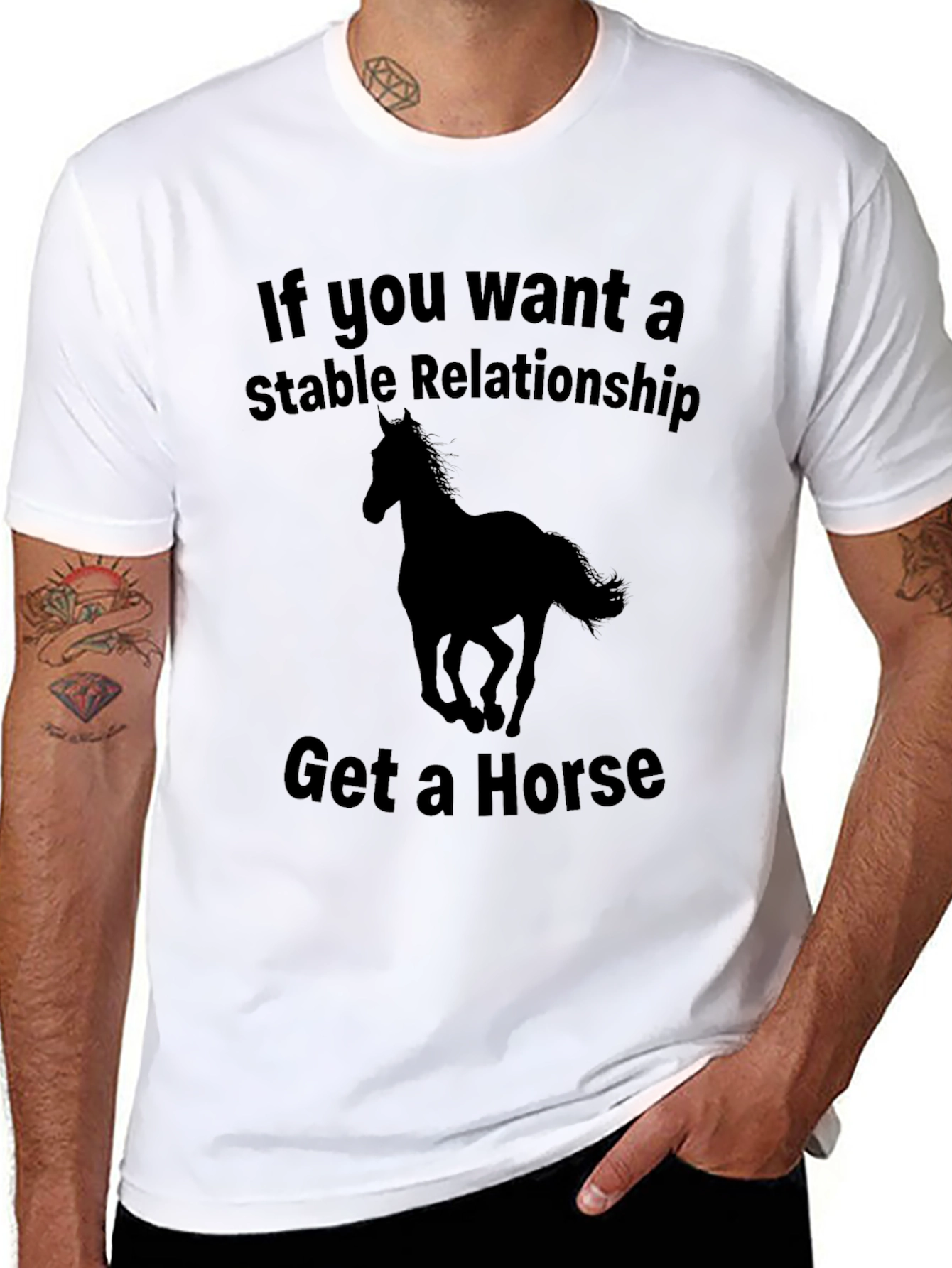 Black Stable Relationship Horse T-Shirt - Funny Equestrian Tee view 8