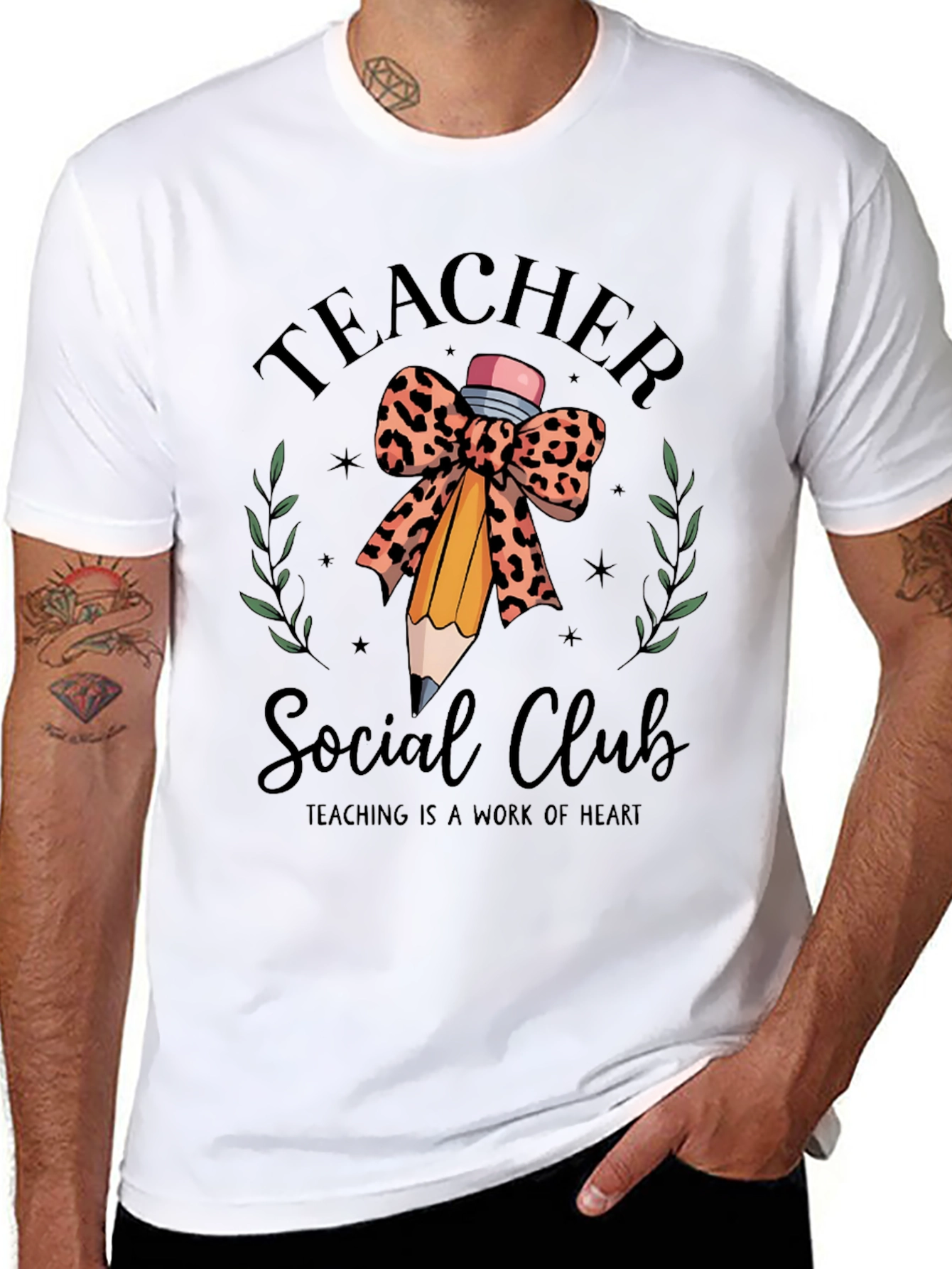 Black Teacher Social Club Tee - Teaching is a Work of Heart view 8