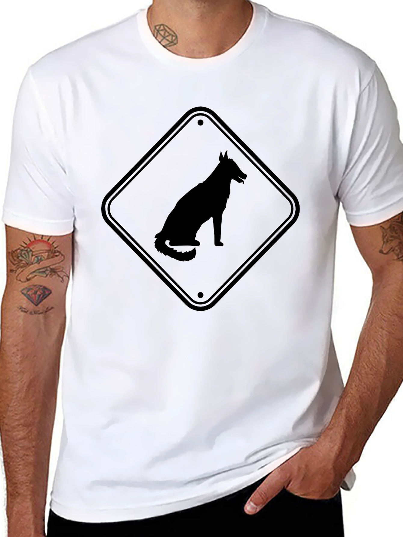 Black Dog Silhouette Graphic Tee - Black T-Shirt view 8