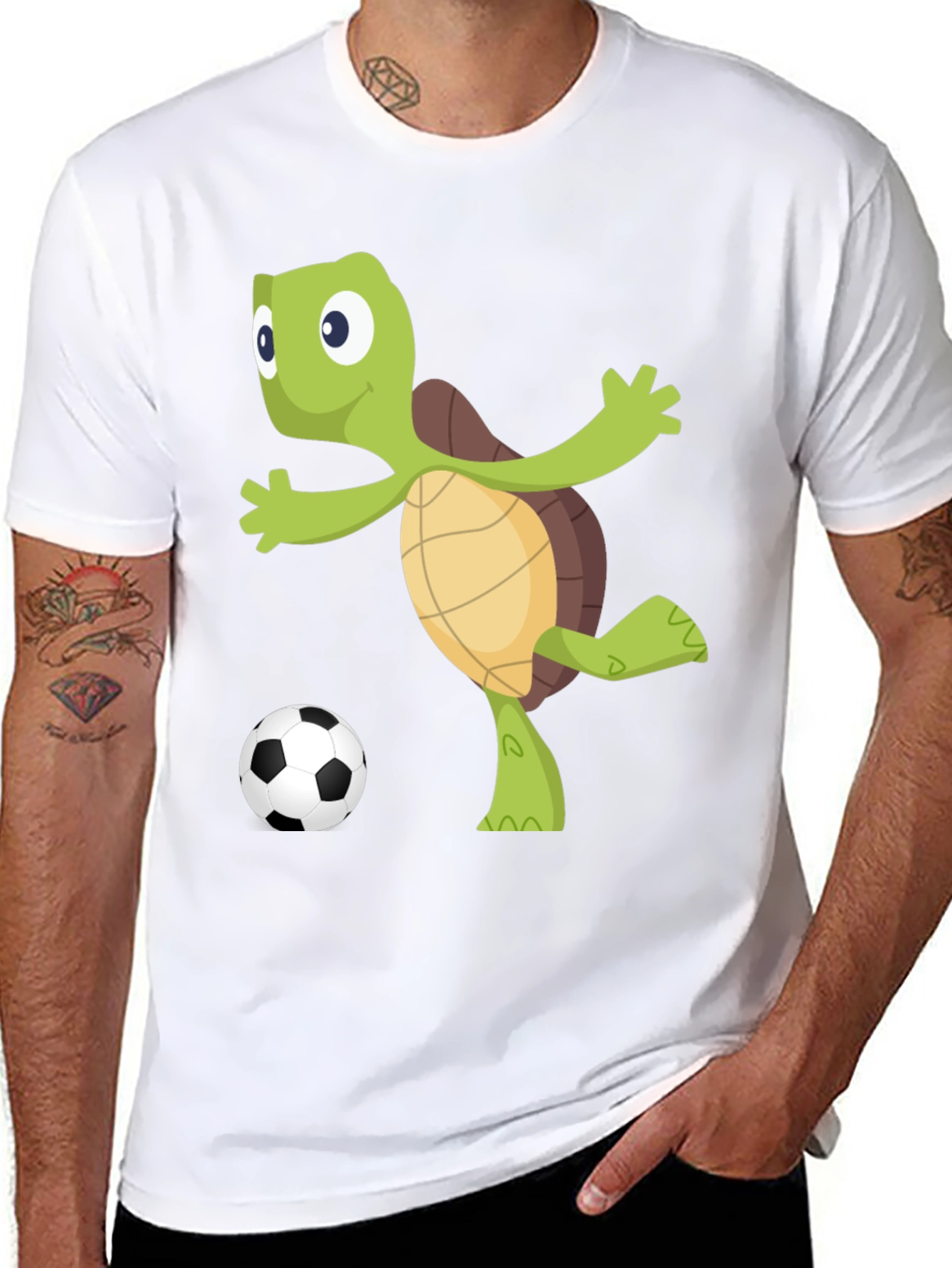 Black Turtle Soccer Fan T-Shirt view 8