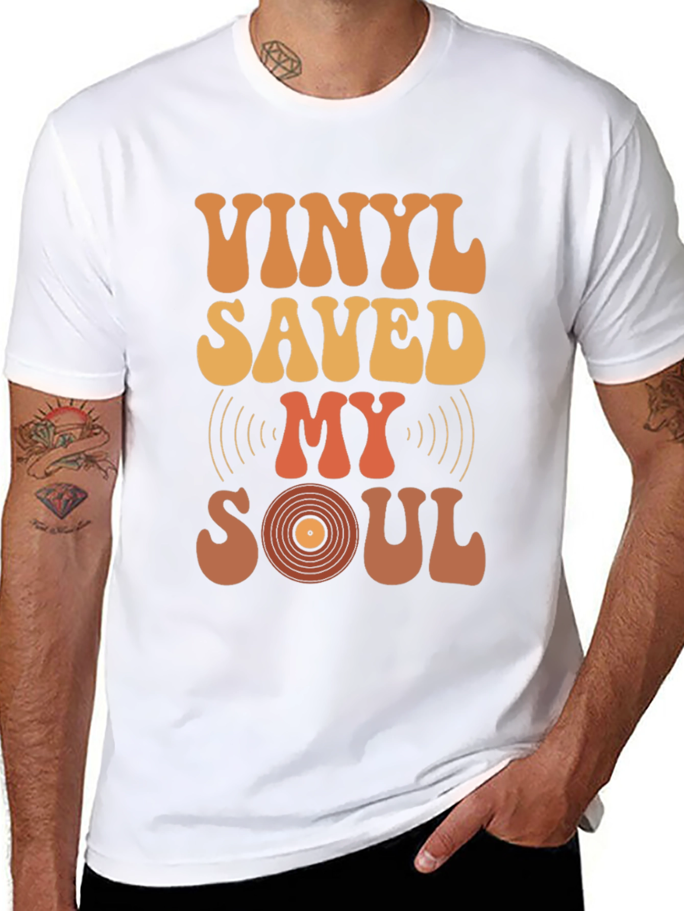 Black Vinyl Saved My Soul Graphic Tee view 8