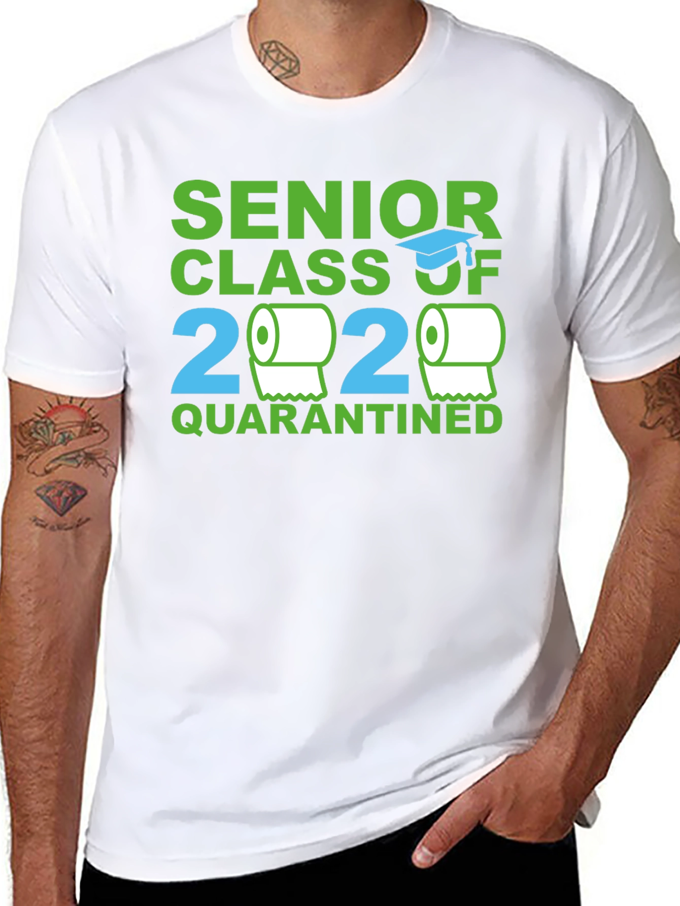 Black Senior Class 2020 Quarantined Novelty T-Shirt view 8