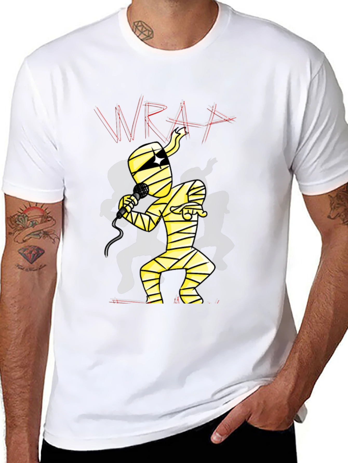 Black Mummy Rapper Graphic Tee - Black Cotton T-Shirt view 8