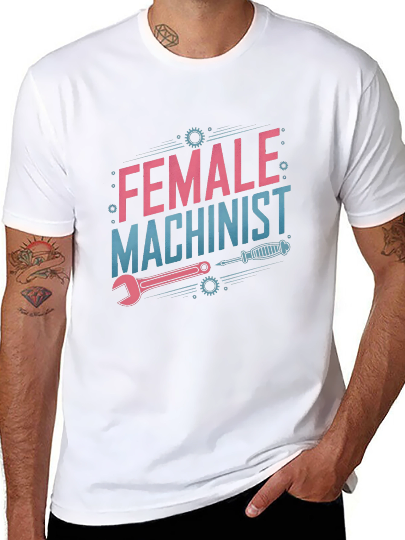 Black Female Machinist T-Shirt view 8