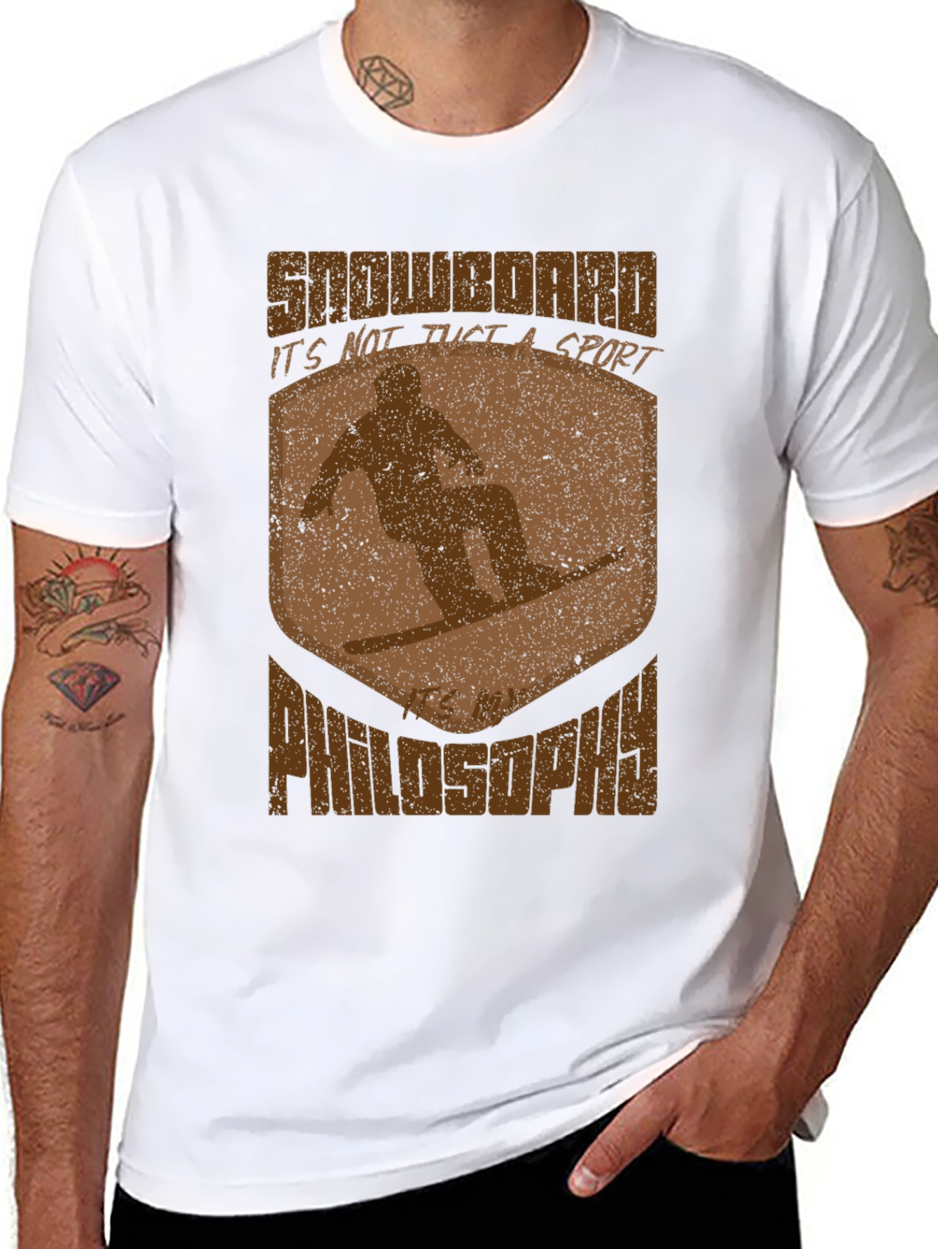 Black Snowboard Philosophy Graphic T-Shirt view 8