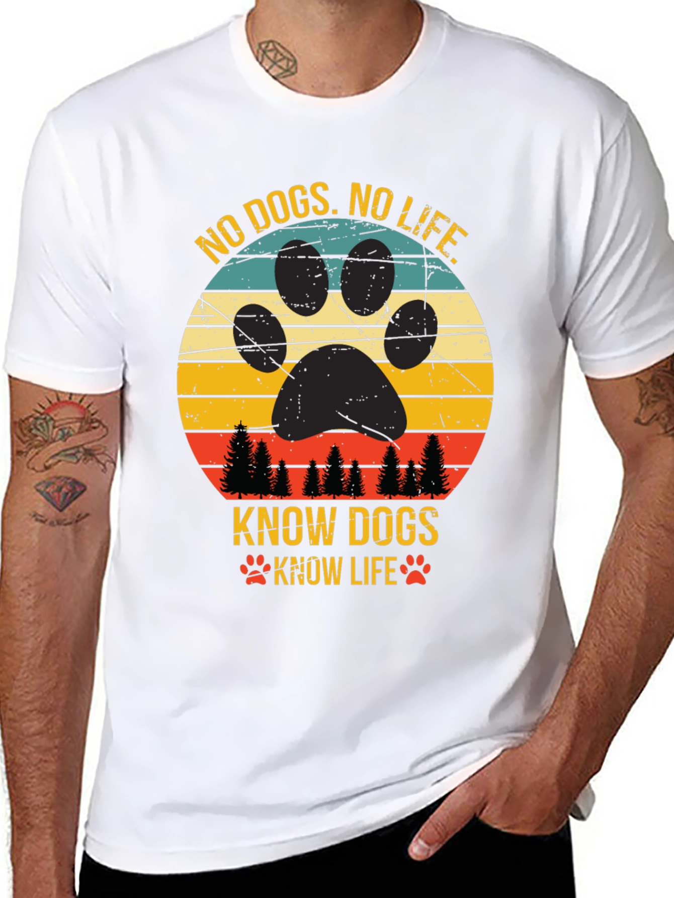 Black No Dogs No Life Tee view 8