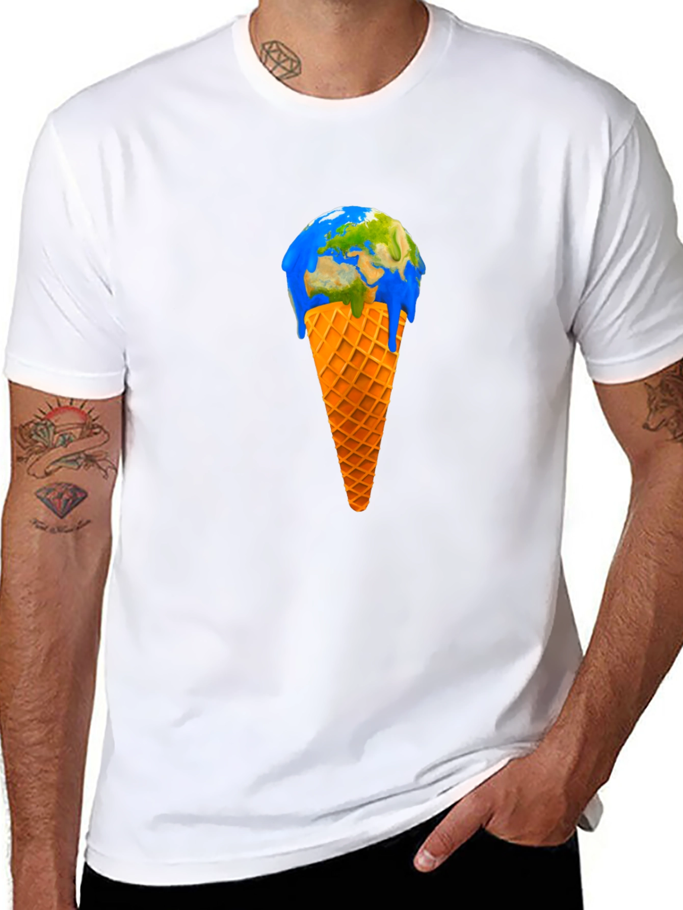 Black Earth Ice Cream Cone Graphic Tee view 8