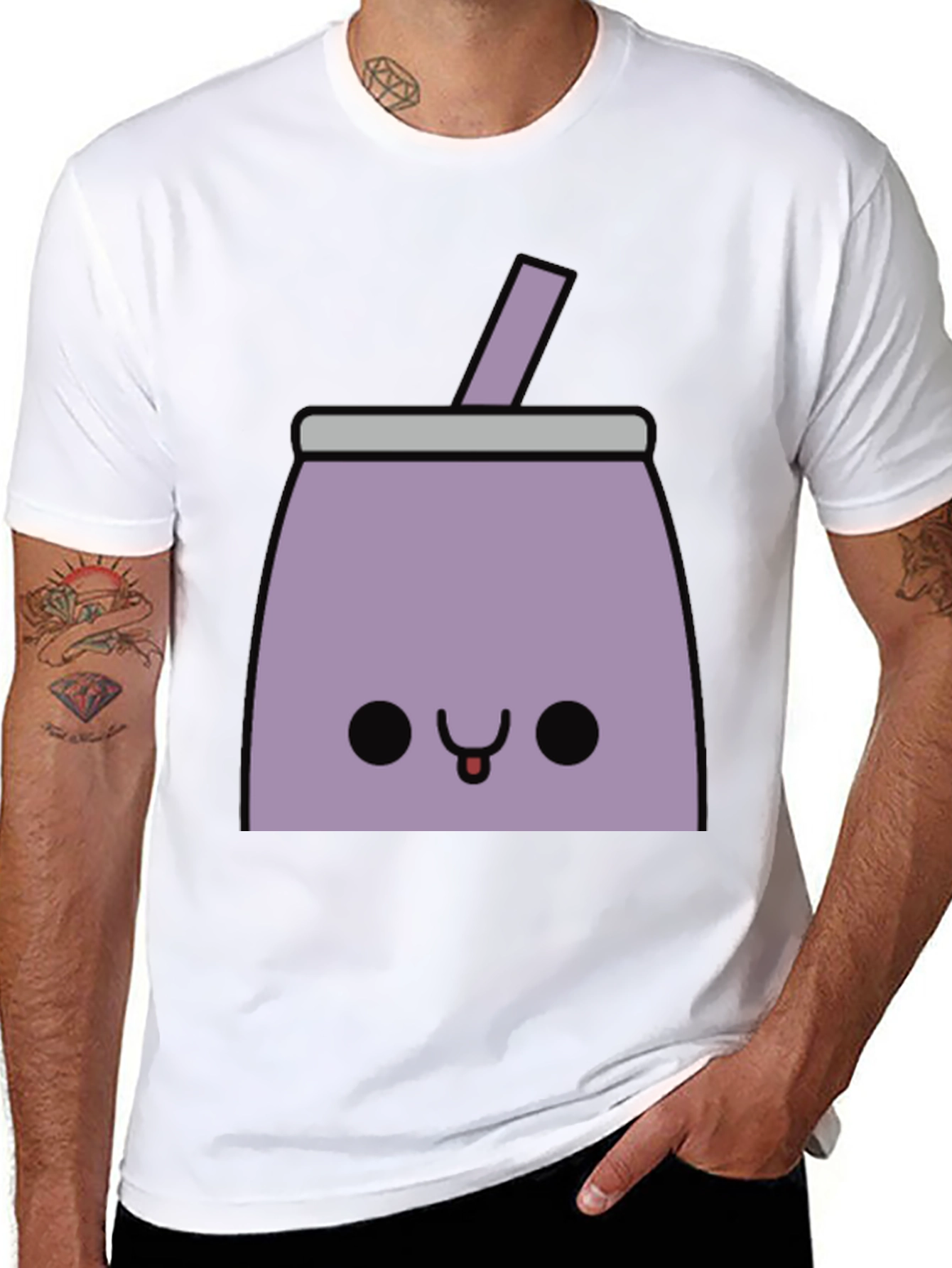 Black Kawaii Milkshake T-Shirt - Cute Graphic Tee view 8