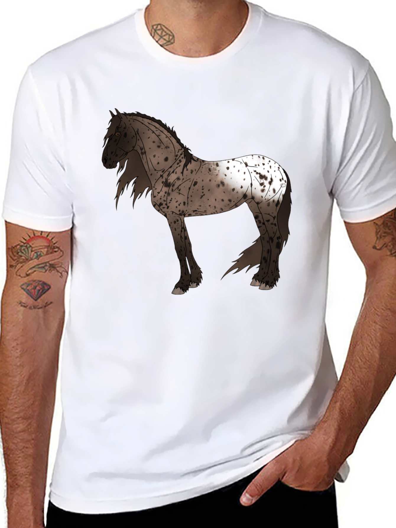 Black Horse Graphic Tee - Stylish Men's Black T-Shirt view 8
