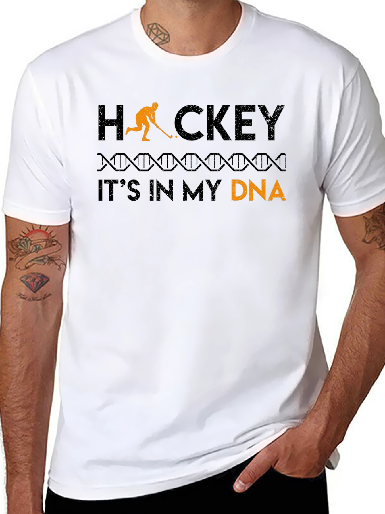 Black Hockey DNA Graphic T-Shirt view 8