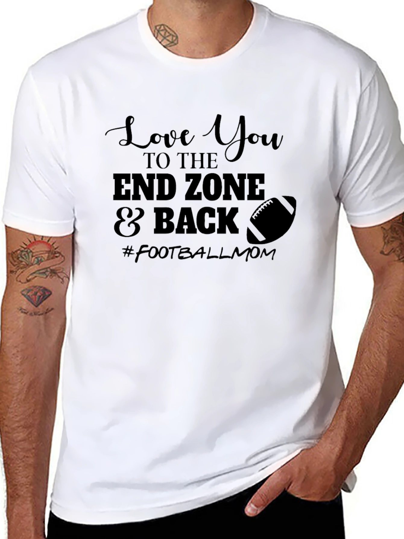 Black Football Mom Tee - Love You to the End Zone view 8