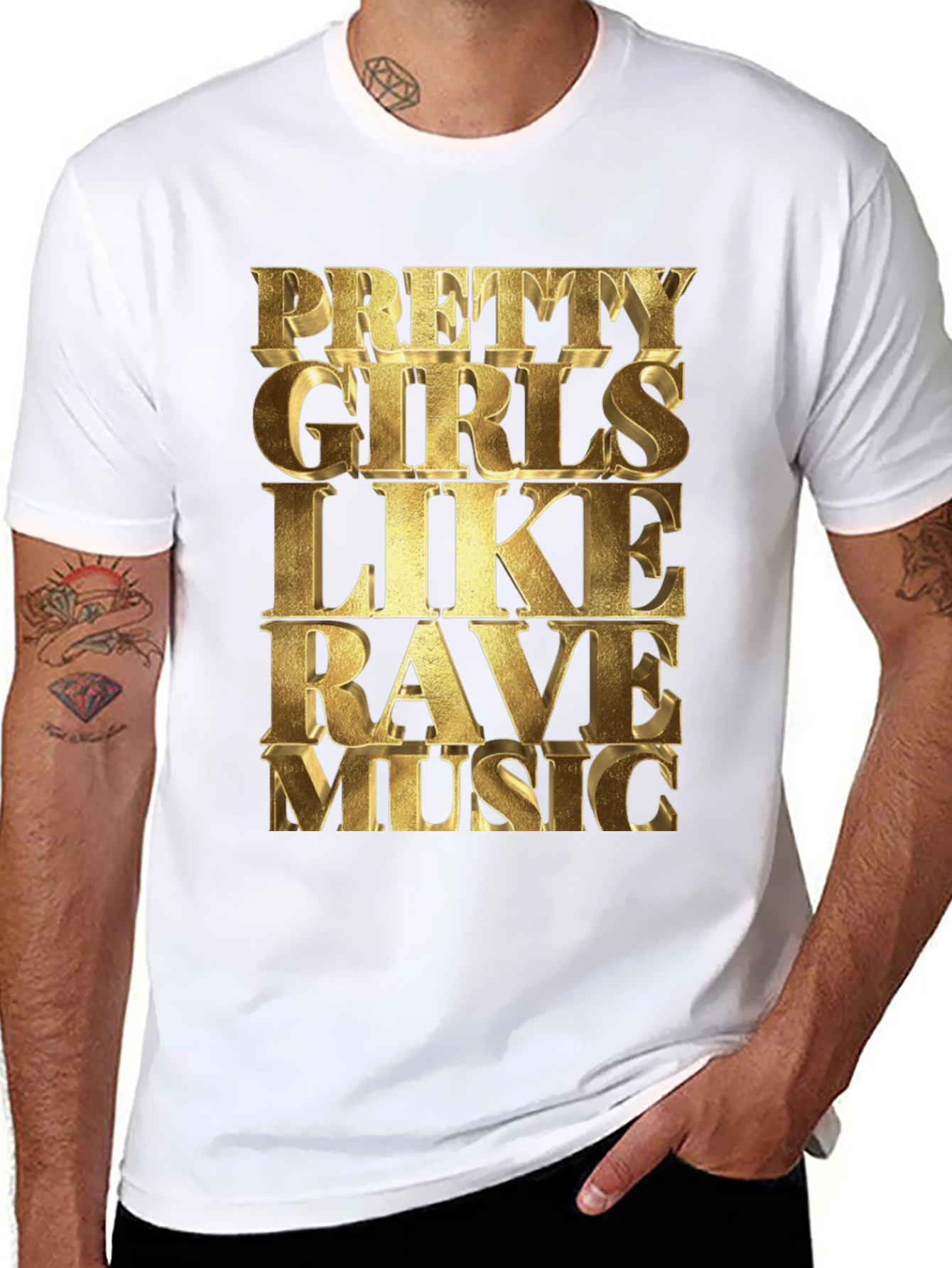 Black Pretty Girls Like Rave Music Black T-Shirt view 8