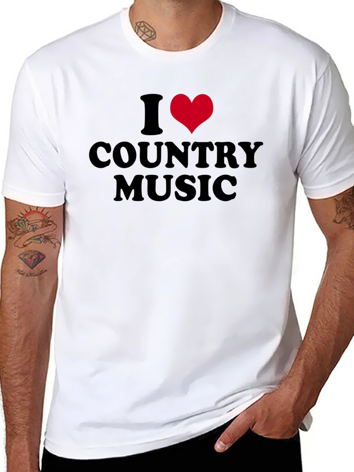 Black I Heart Country Music Black Tee view 8