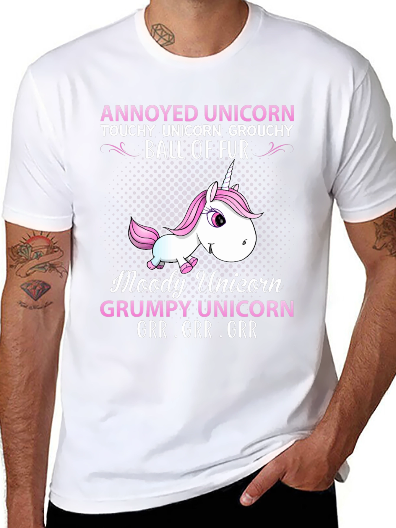 Black Annoyed Unicorn Graphic T-Shirt view 8