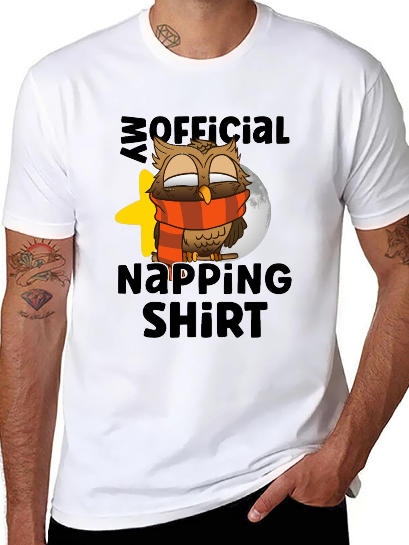 Black My Official Napping Shirt - Owl Design view 8