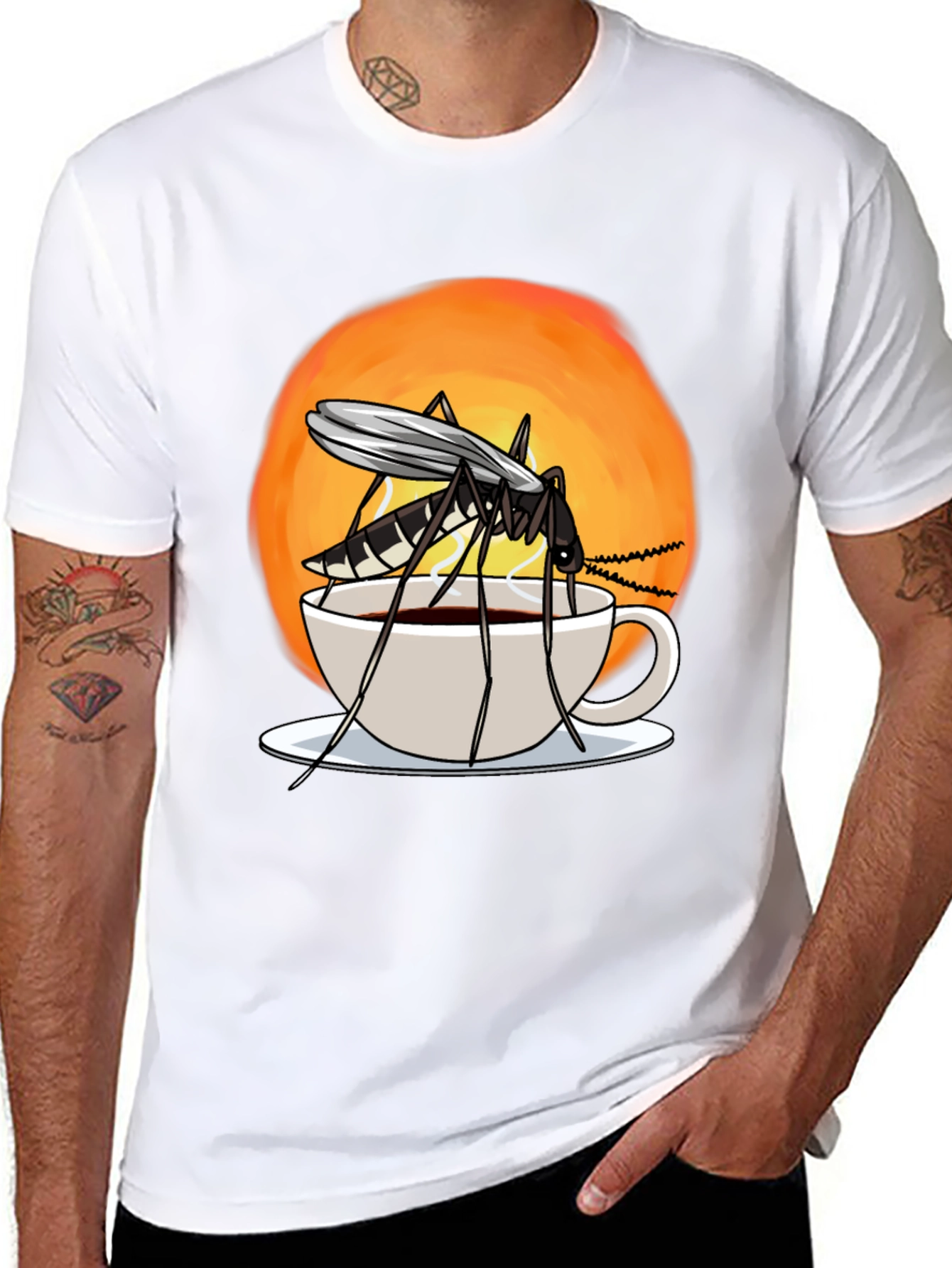 Black Mosquito Coffee T-Shirt - Funny Insect Graphic Tee view 8