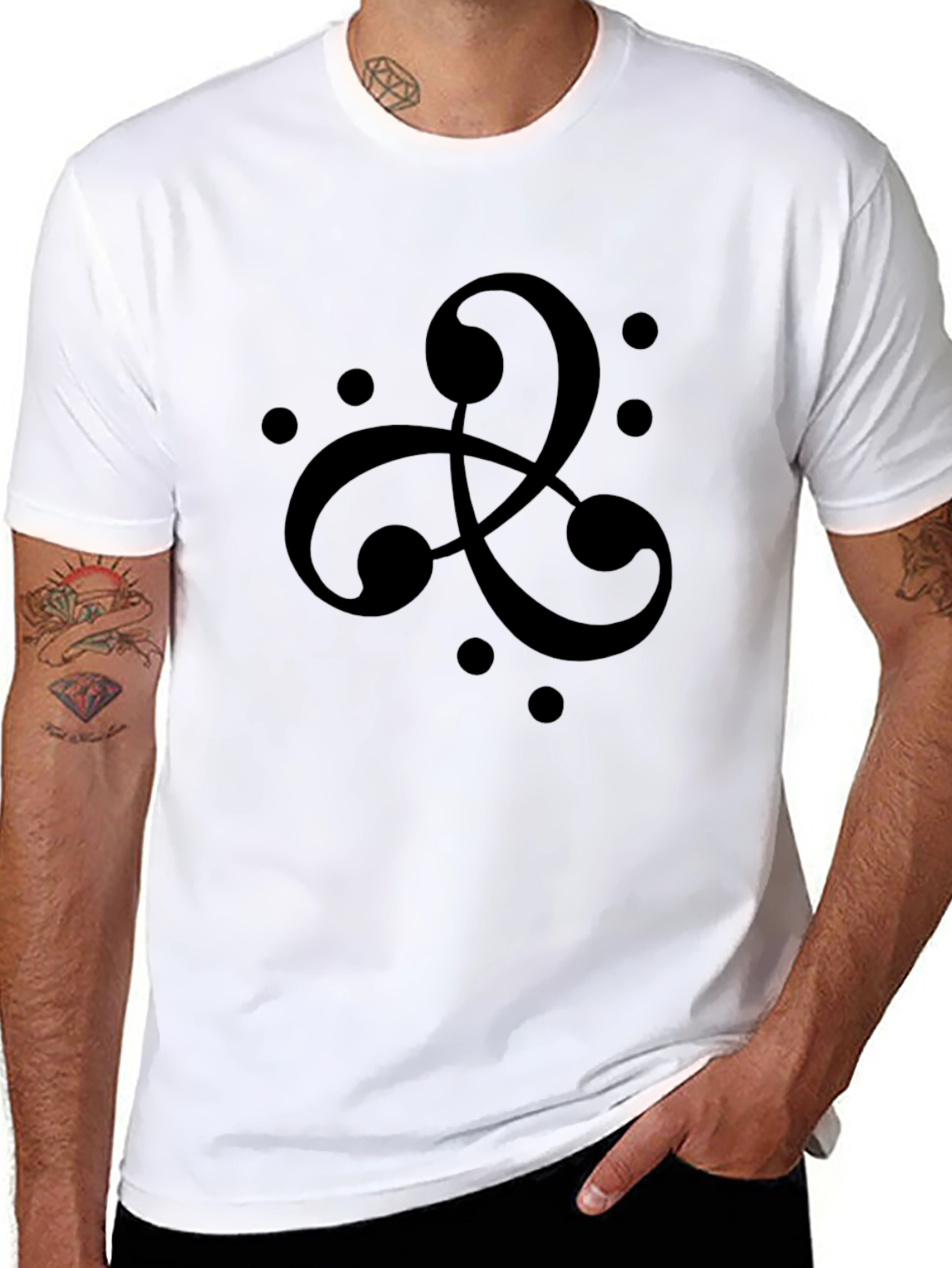 Black Abstract Celtic Knot Black T-Shirt view 8