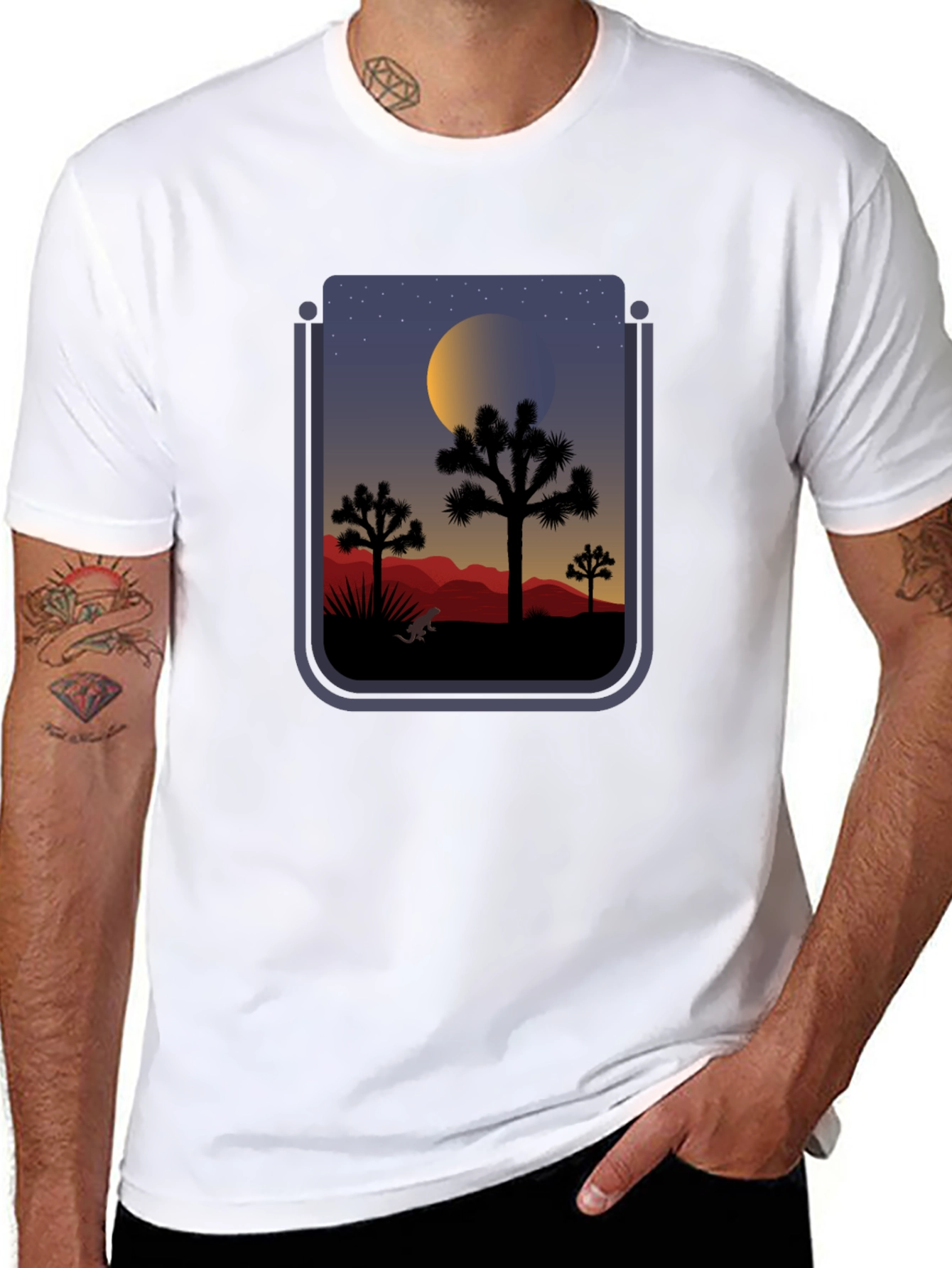 Desert Nightscape Graphic T-Shirt - 8