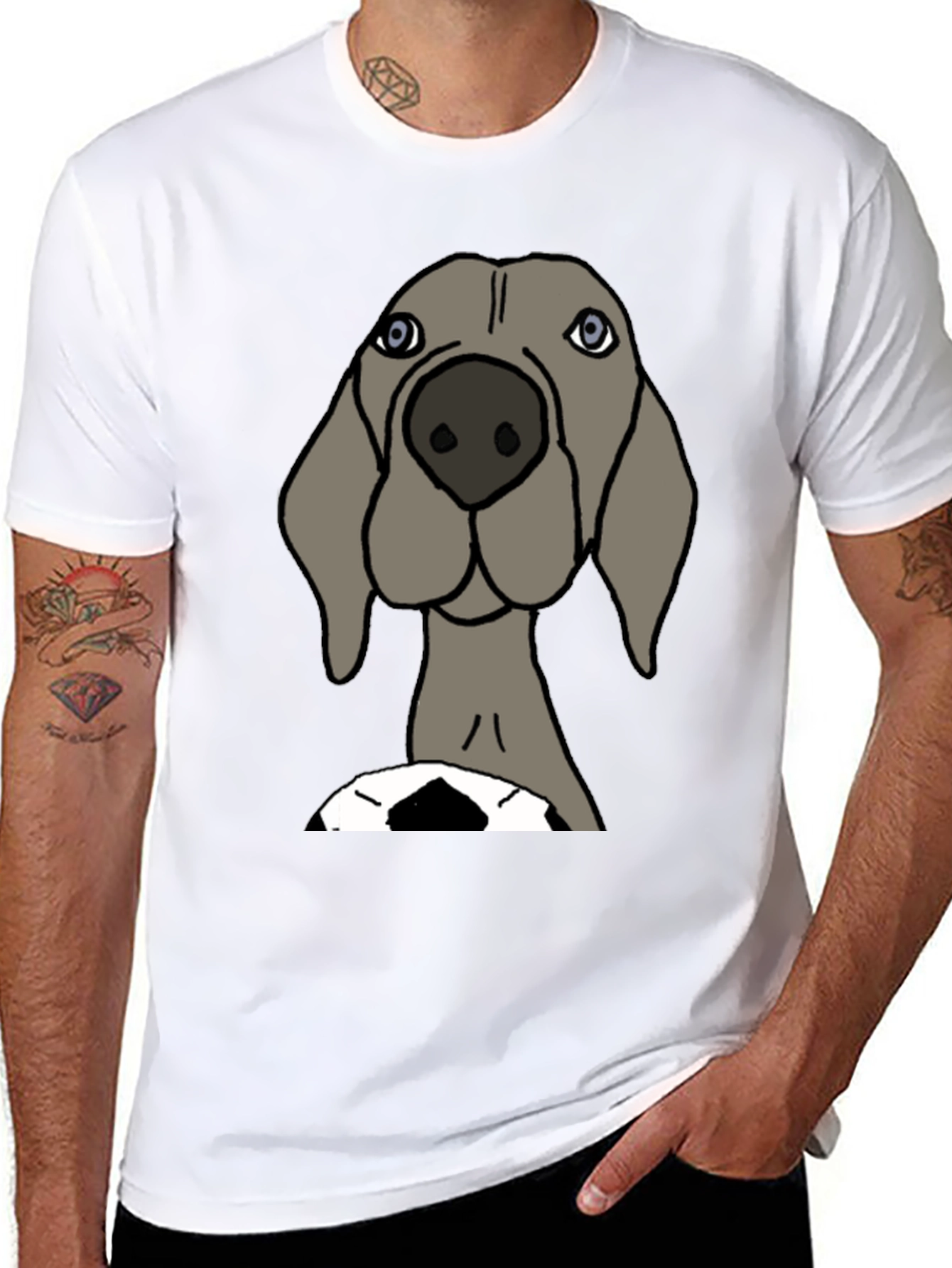 Black Dog with Soccer Ball Graphic T-Shirt view 8