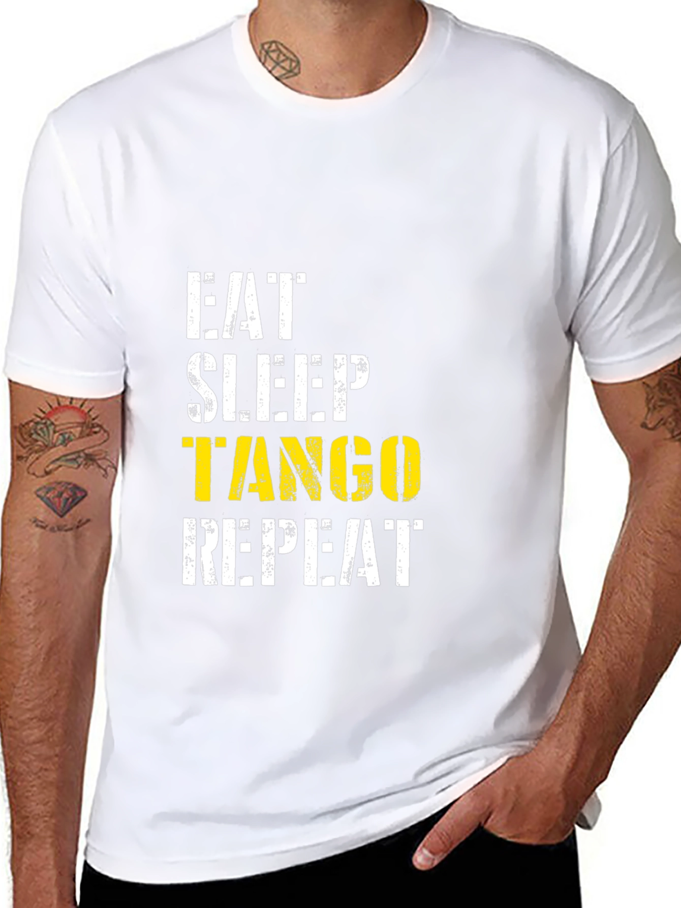 Black Eat Sleep Tango Repeat Black T-Shirt view 8
