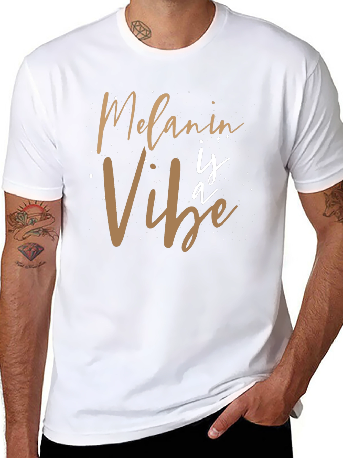 Black Melanin Vibe Graphic Tee - Black Casual T-Shirt view 8