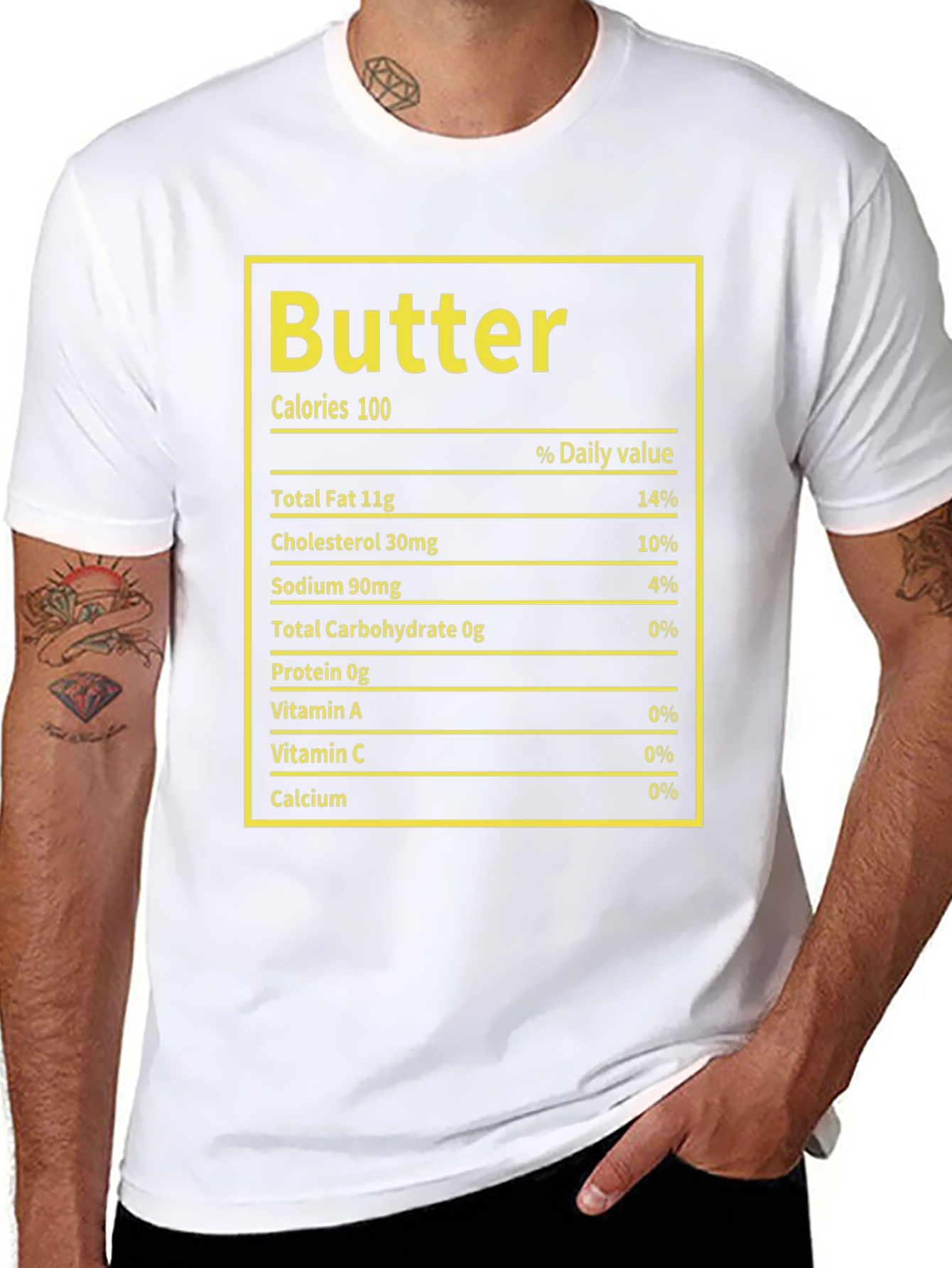 Black Butter Nutrition Facts T-Shirt - Foodie Humor Tee view 8