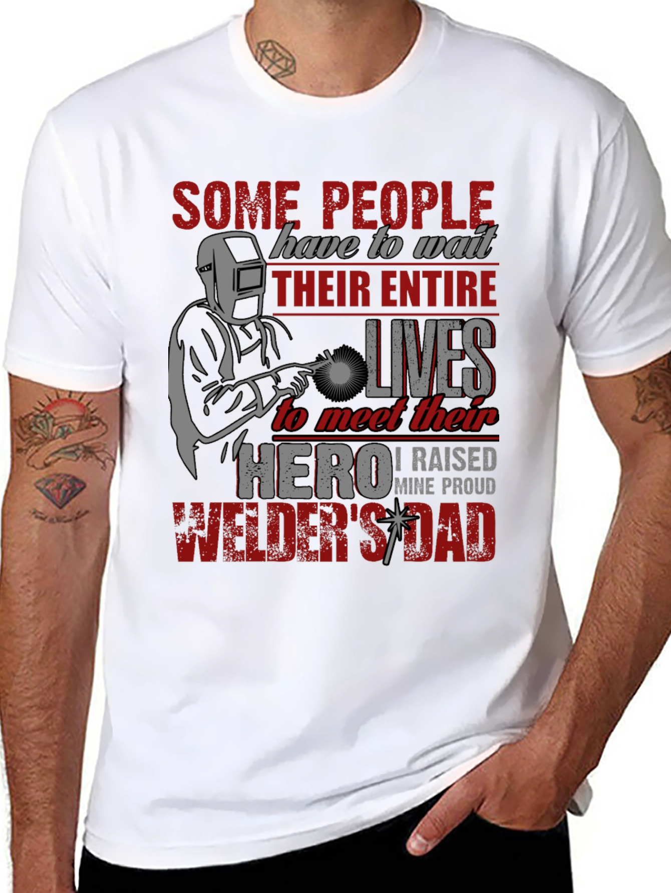 Black Welder's Dad T-Shirt - Proud Father's Day Gift view 8