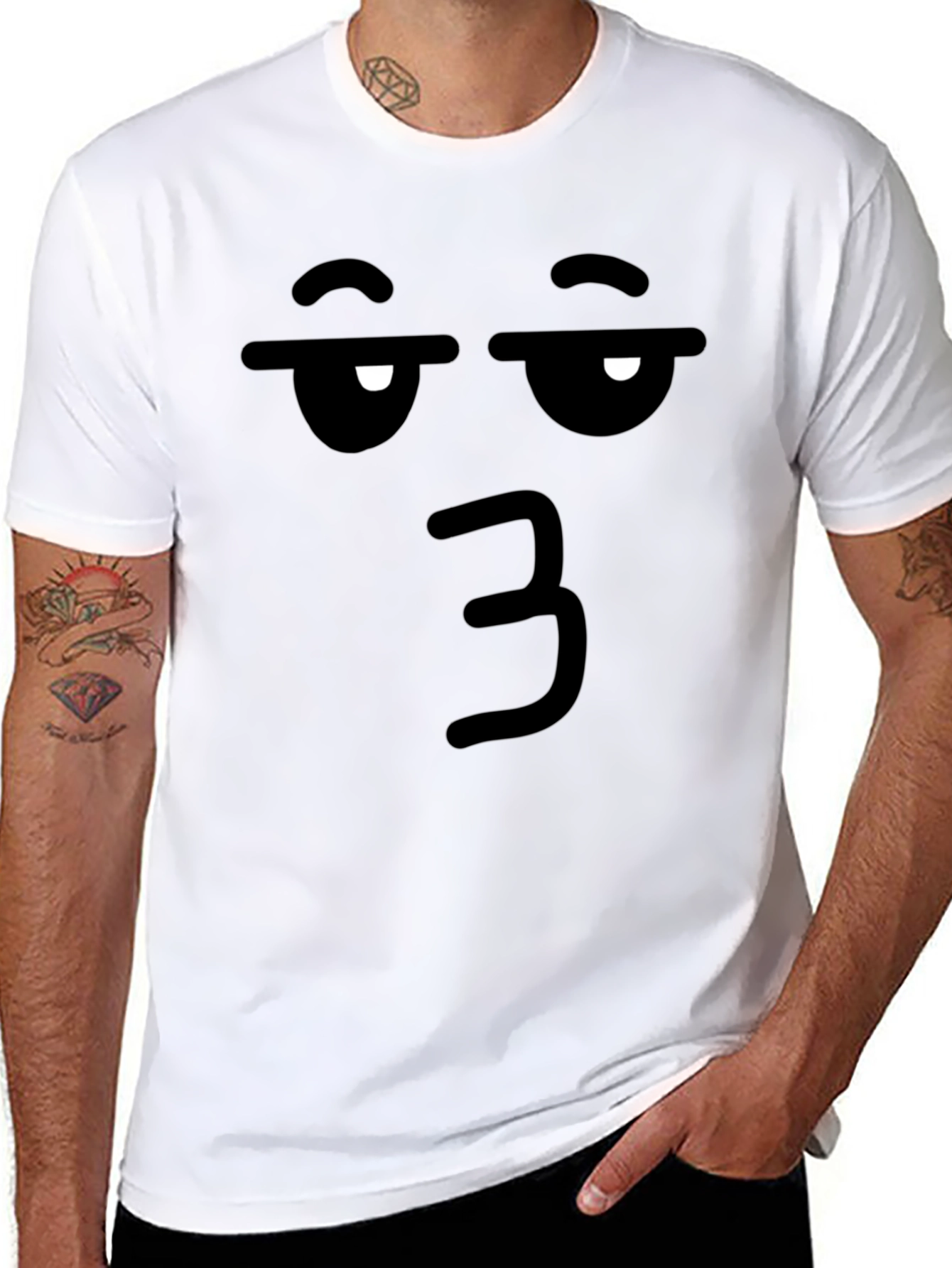 Black Funny Face Emoji Black T-Shirt view 8