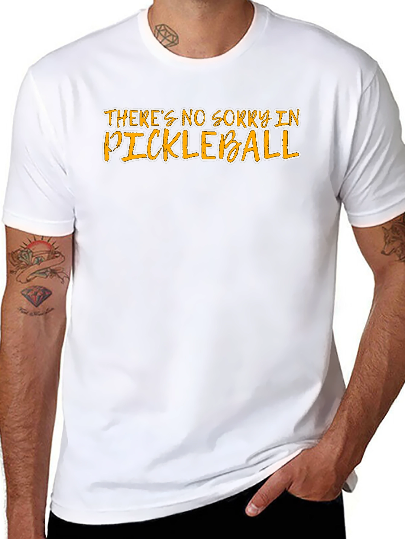 Black Funny Pickleball T-Shirt - No Sorry in Pickleball view 8