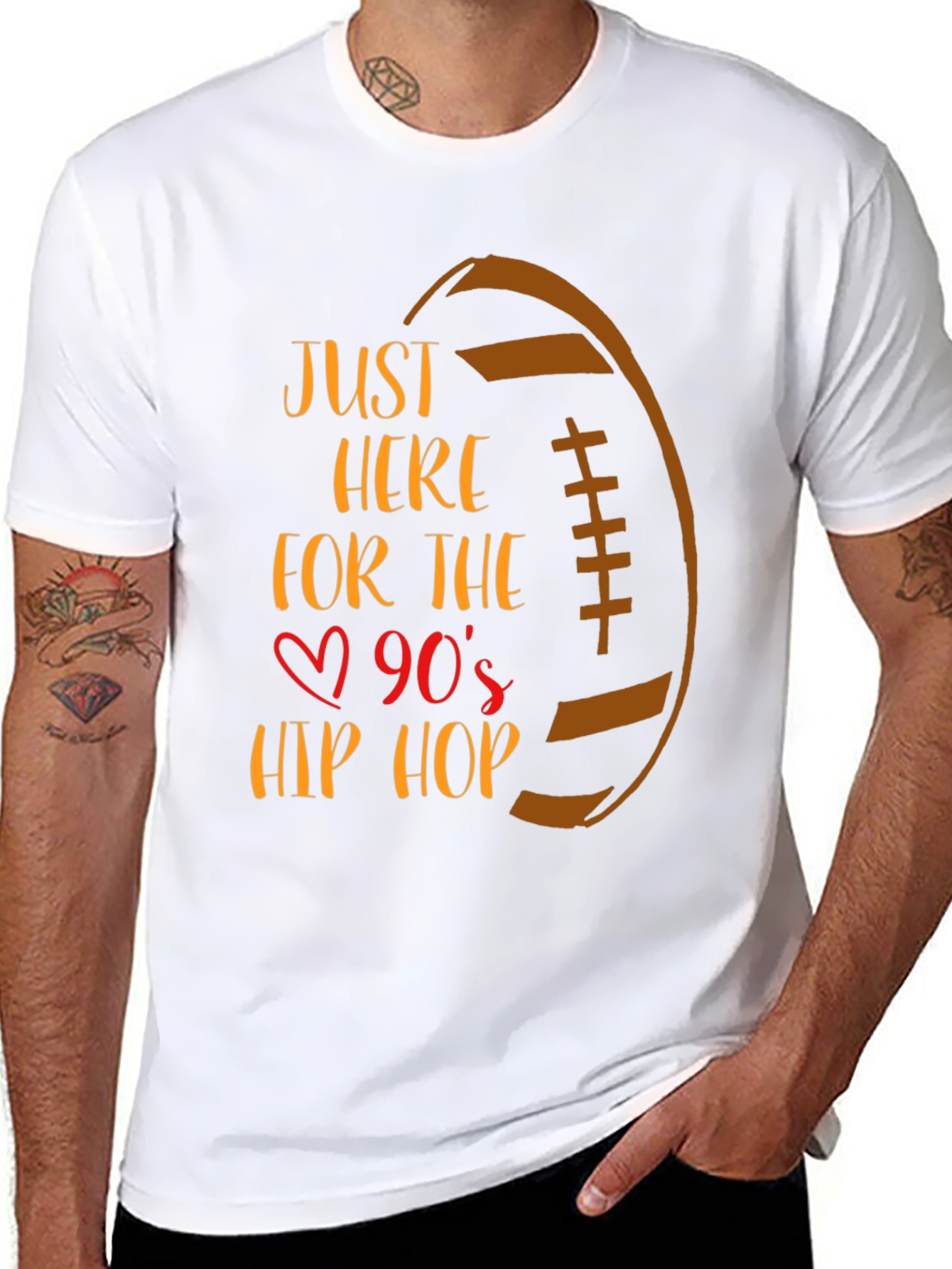 Black 90s Hip Hop Football Graphic Tee view 8