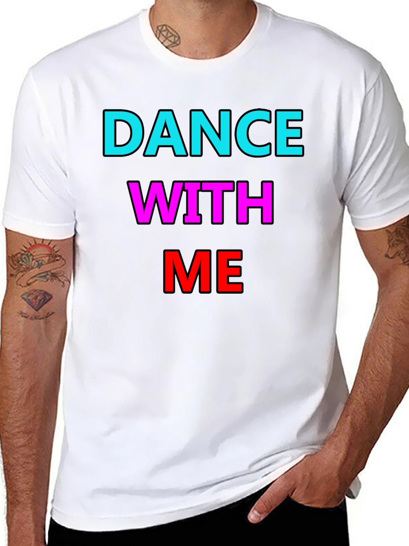 Black Dance With Me Graphic Tee - Bold Statement Shirt view 8
