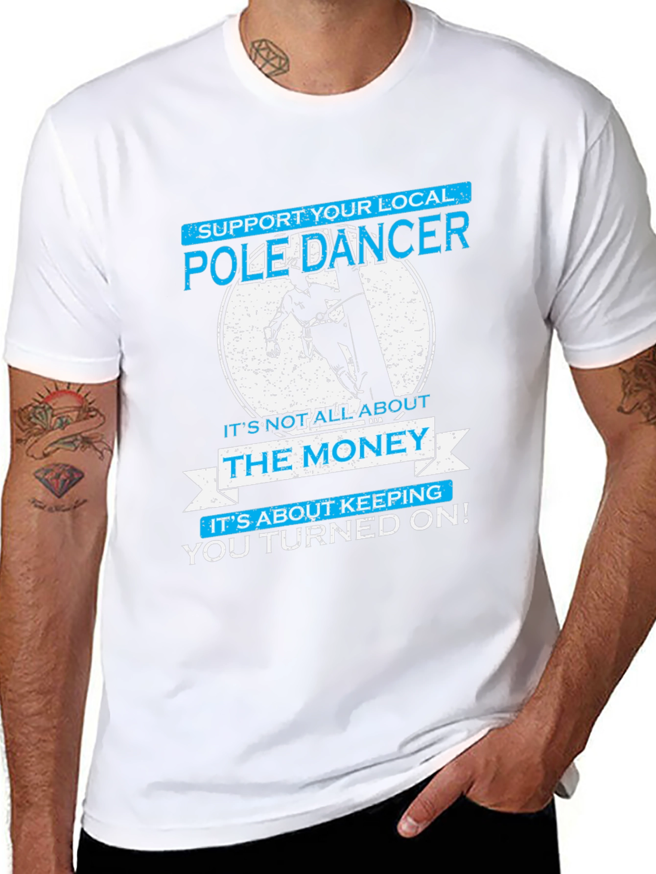 Black Pole Dancer T-Shirt - Funny Graphic Tee view 8