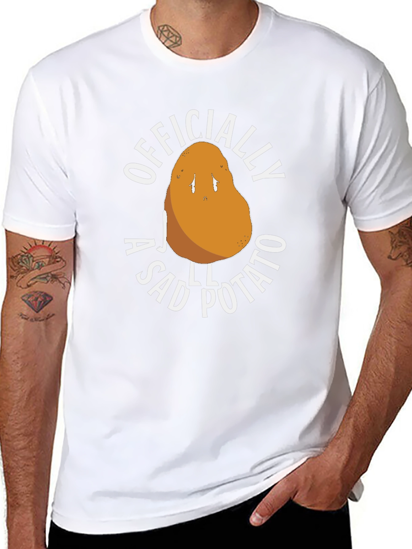 Black Officially A Sad Potato Funny Novelty T-Shirt view 8