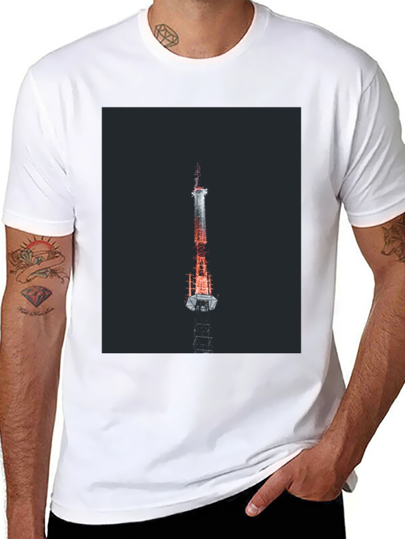 Black Tower Graphic Black T-Shirt view 8
